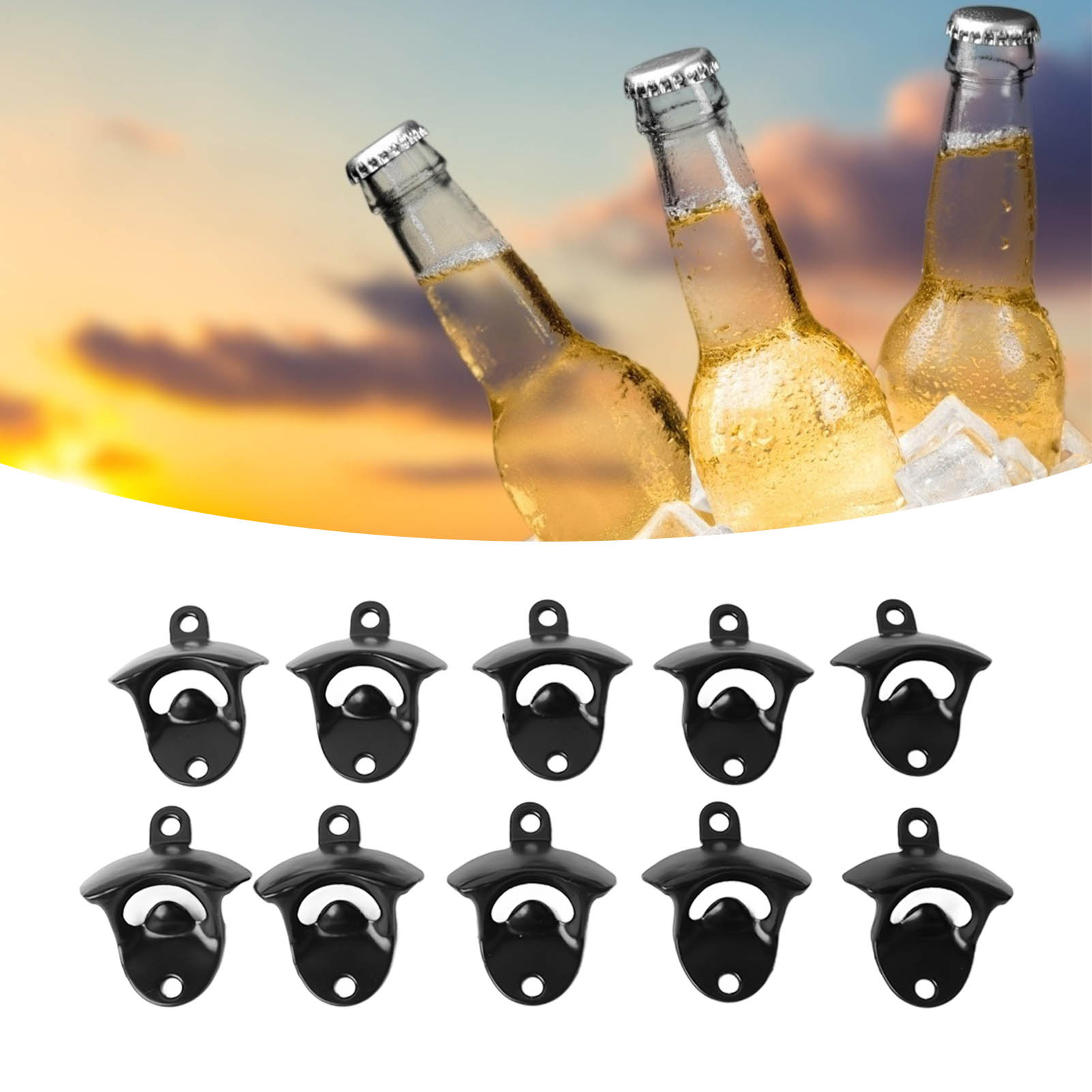 Packung Mit 10 Schwarzen Opp-bierflaschenöffnern