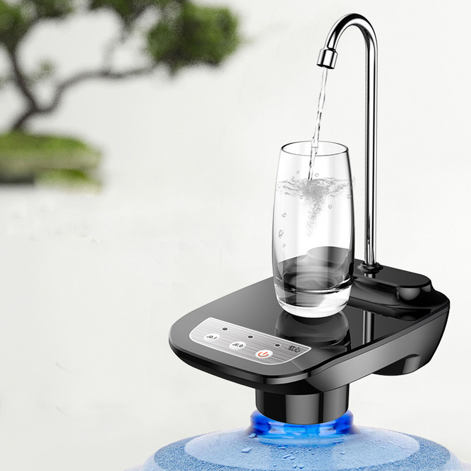Multifunktionaler Automatischer Elektrischer Wasserspender Für Zuhause Mit Abtropfschale – Schwarz