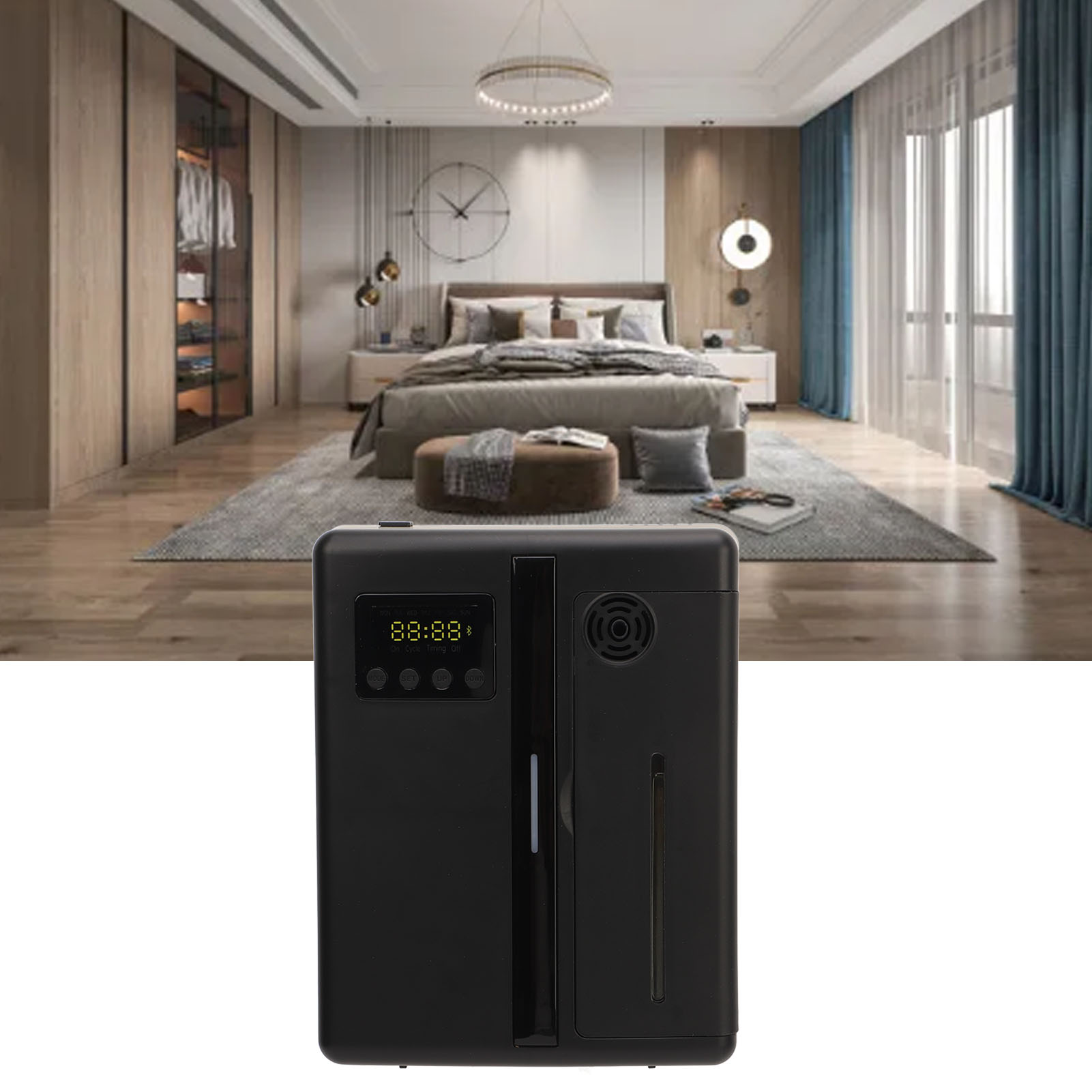 Intelligenter, Bluetooth-gesteuerter Aromadiffusor Für Ätherische Öle, Eleganter Schwarzer Diffusor Zur Geruchskontrolle Und Duftzugabe Für Hotels, Europäischer Standard 100–240 V