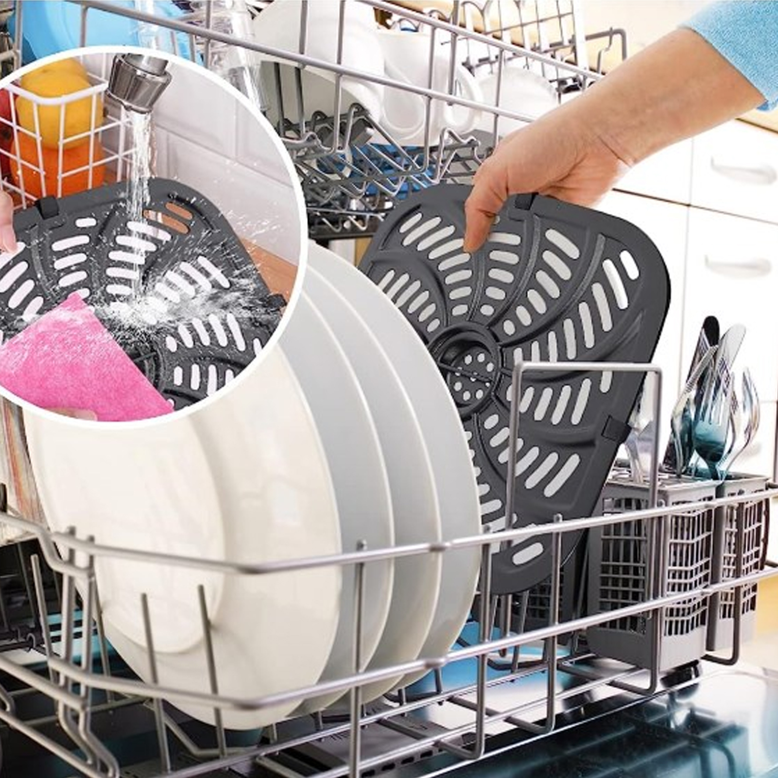 Universelle Antihaft-koch-/dampfgarplatte Für 8-liter-heißluftfritteusen