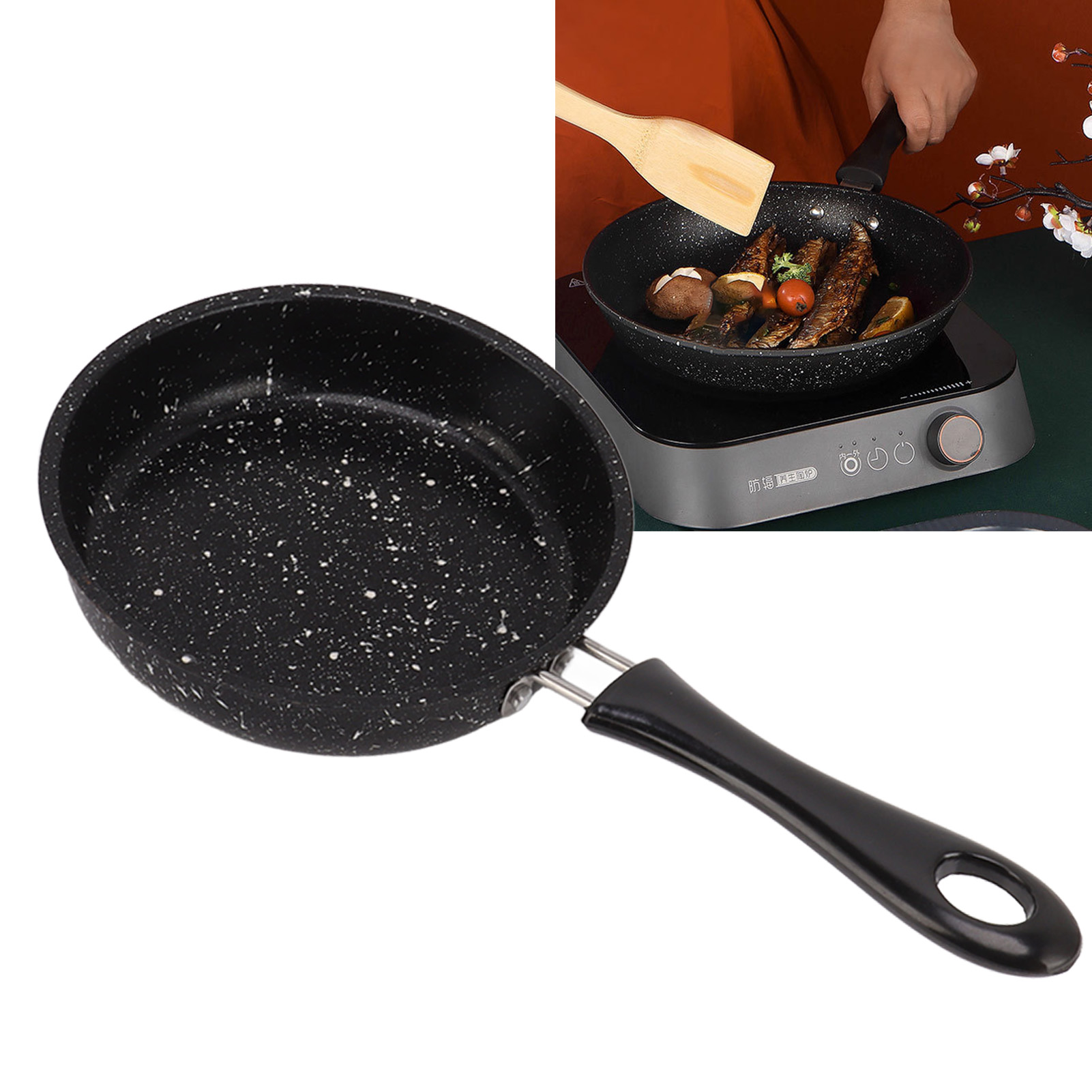 Maifan Antihaft-steinpfanne, Ideal Für Eier, Steaks Und Gerichte Mit Öl Und Raucharoma. Induktionsgeeignet. 12 Cm.