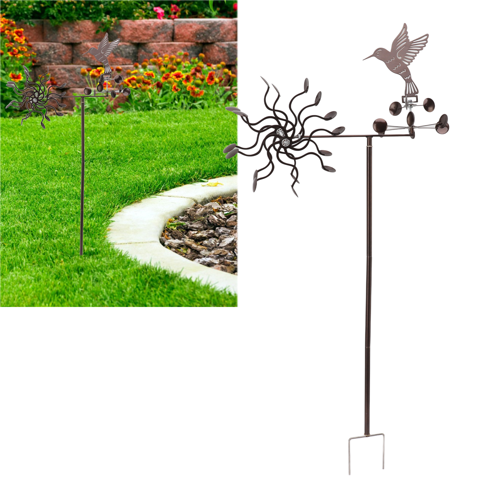 Metallene, Kolibriförmige Windmühle Für Den Garten, Windturbine Aus Metall Für Den Garten