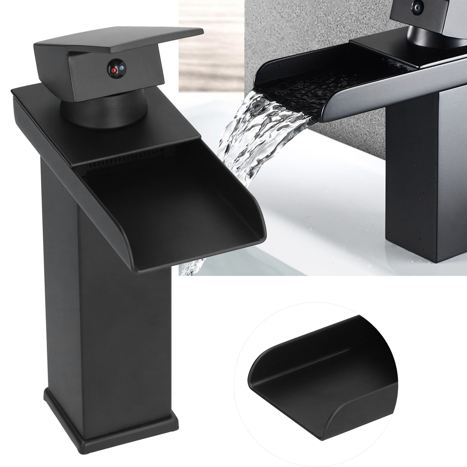 Kreativer Und Einzigartiger G1/2 Warm- Und Kaltwasserhahn Für Badezimmer/toilette (schwarz)
