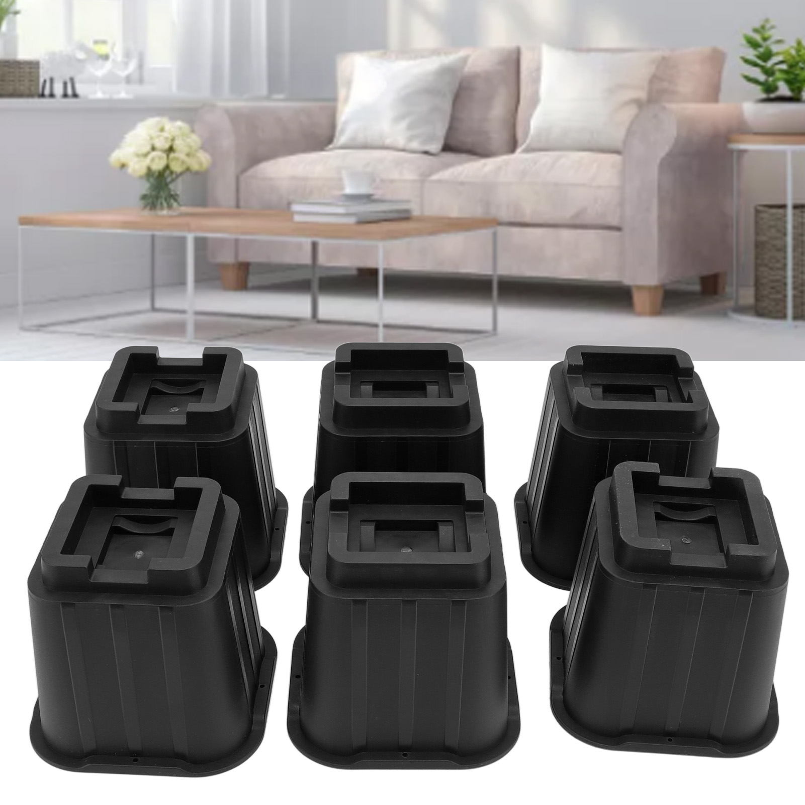 Set Mit 6 Multifunktionalen 5-zoll-bettbeingleitern, Mit Denen Sie Möbel Wie Sofas, Tische, Stühle Und Couchtische Anheben Können.