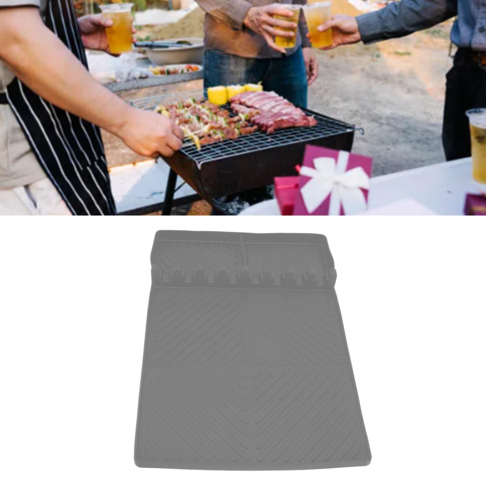 Silikon-backmatte Für Bratpfannen, Silikon-grillmatte Für Steingrills, Kochfeldschutzmatte, Fettauffangmatte, Silikon-backmatte Für Den Backofen, Grau