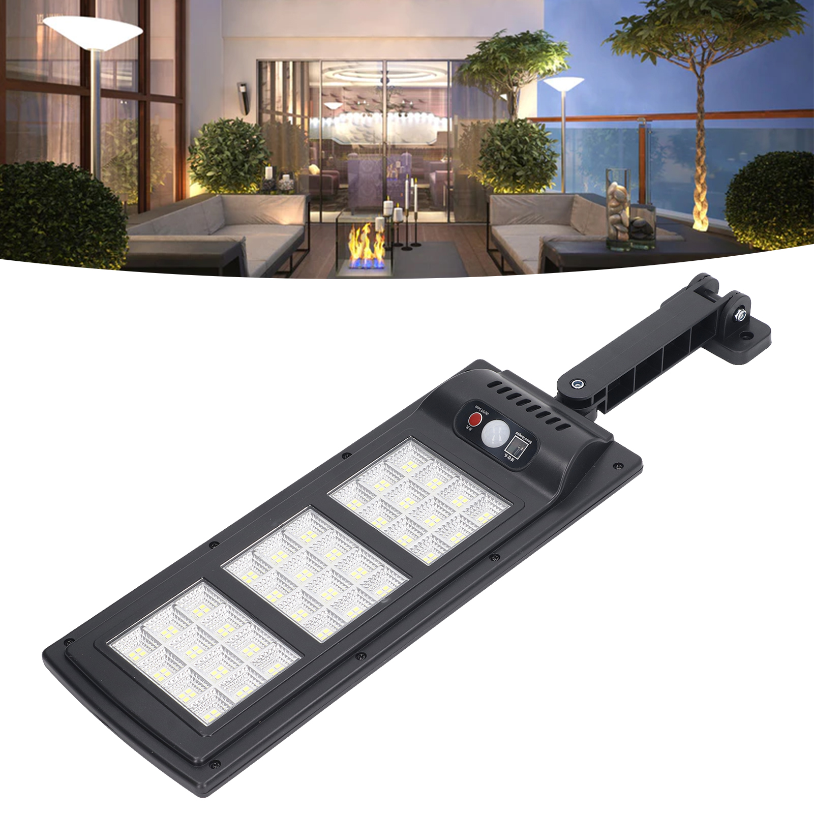 Solarbetriebene Led-wandleuchte Für Den Außenbereich, Stehleuchte Mit Bewegungsmelder, Wasserdichte Gartenleuchte, Ferngesteuerte Terrassenwandleuchte.