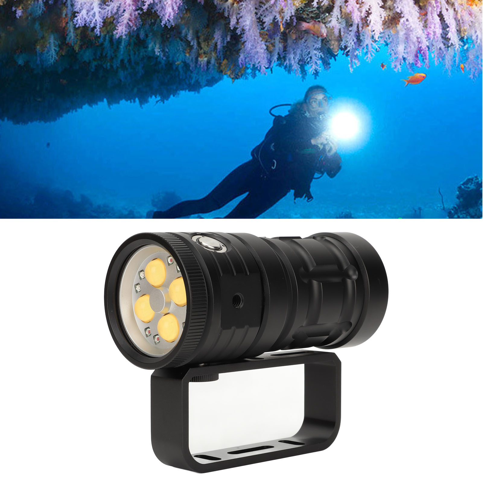 Hochleistungs-led-scheinwerfer Für Tauchgänge Bis Zu 100 Meter Tiefe Im Meer Wasserdichte Led-taschenlampe Aus Aluminiumlegierung.