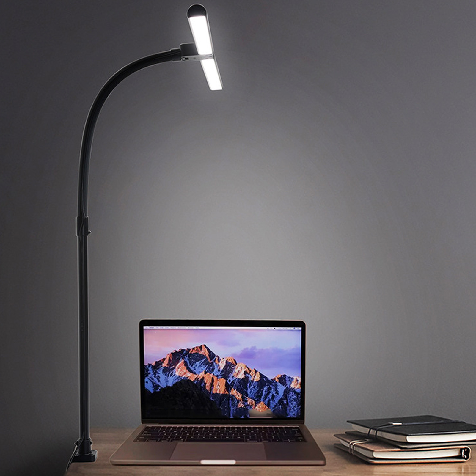 Schreibtischlampe, Doppelkopf-klemmleuchte, Led-schreibtischlampe, Nachtlicht Für Schüler, Lernlampe, Augenschonende Beleuchtung, Europäischer Standard 100-240v.