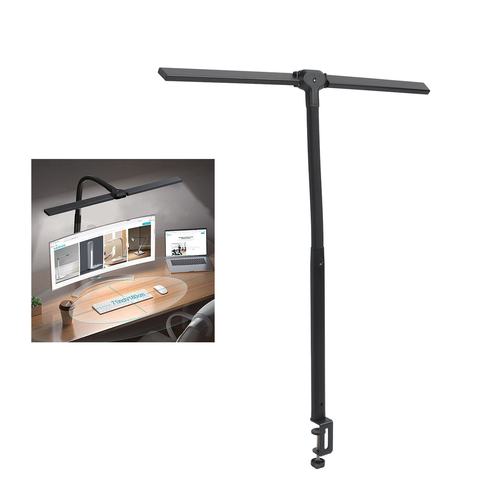 Led-klemmleuchte, Nachttischlampe Mit Augenschutz, Leselampe, Nachttischlampe Mit Klemme, 100–240 V, Schwarz, Europäischer Standard
