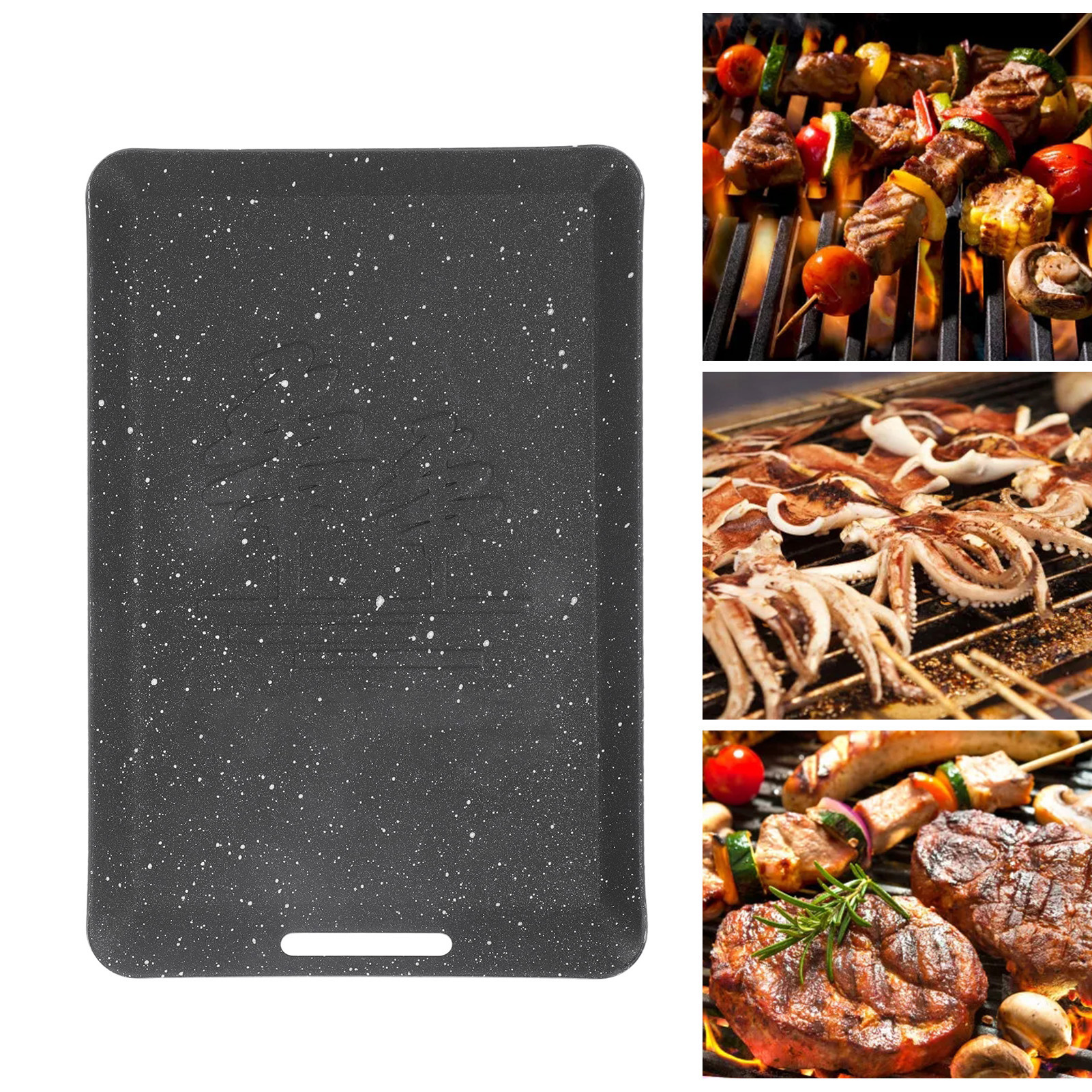 Mini-grillpfanne Für Den Außenbereich, Geeignet Zum Wandern, Angeln, Grillen, Braten Von Fisch, Antihaftbeschichtet, Für Camping, Als Steakpfanne Oder Teppanyaki-pfanne, Schwarz.