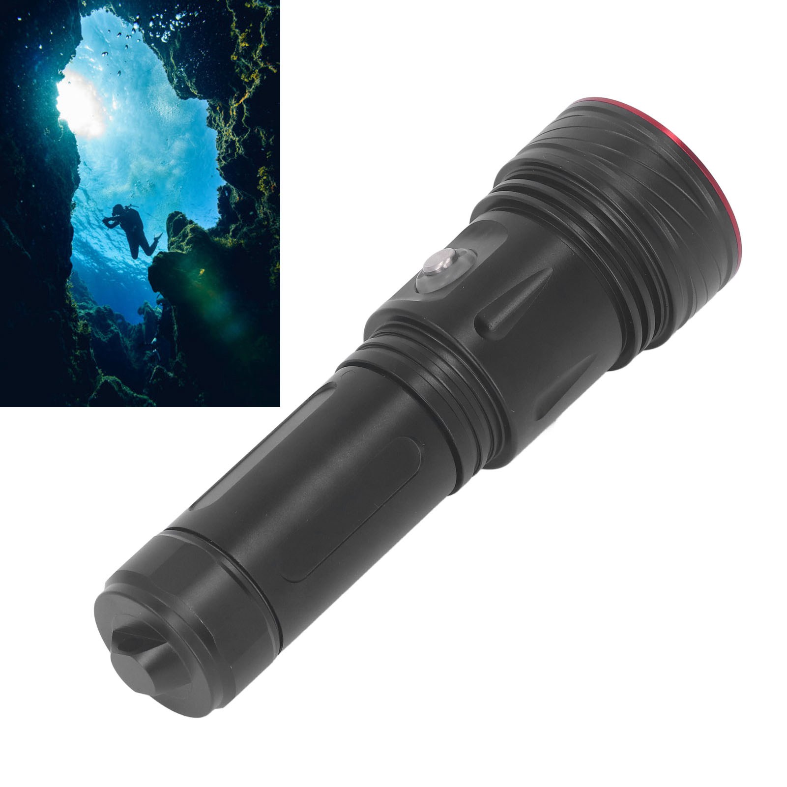 Professionelle Wasserdichte Led-tauchlampe, Schutzart Ipx8, Geeignet Für Nächtliche Such- Und Rettungstauchgänge.