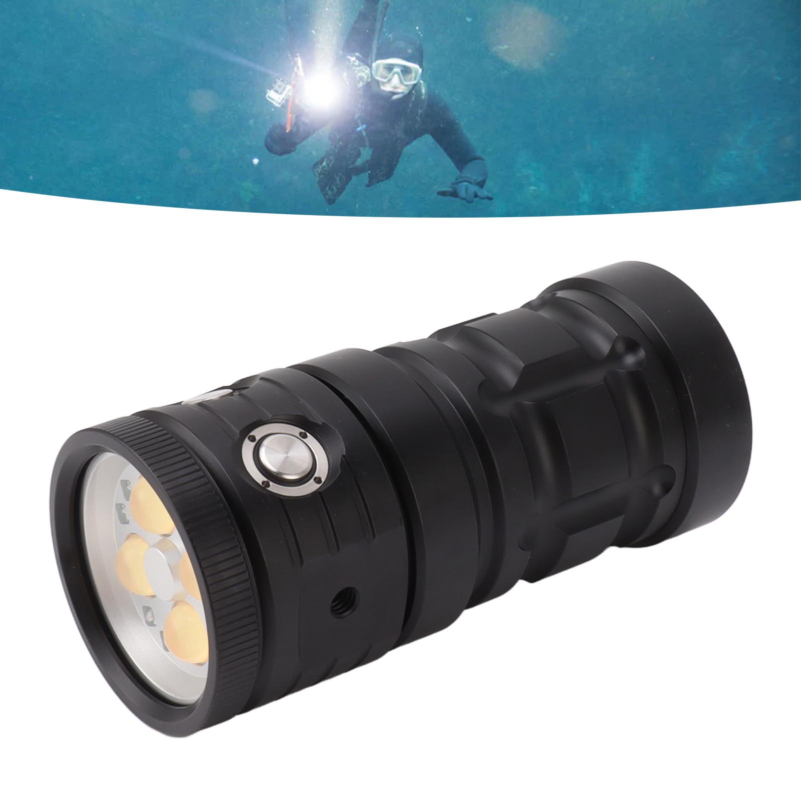 Unterwasser-tauchlampe, Ultrahelle 18.000 Lm Led-taschenlampe Für Kameras Und Tauchgänge, Usb-aufladbar, Wasserdicht Bis 100 M, Blaues, Rotes Und Weißes Licht.