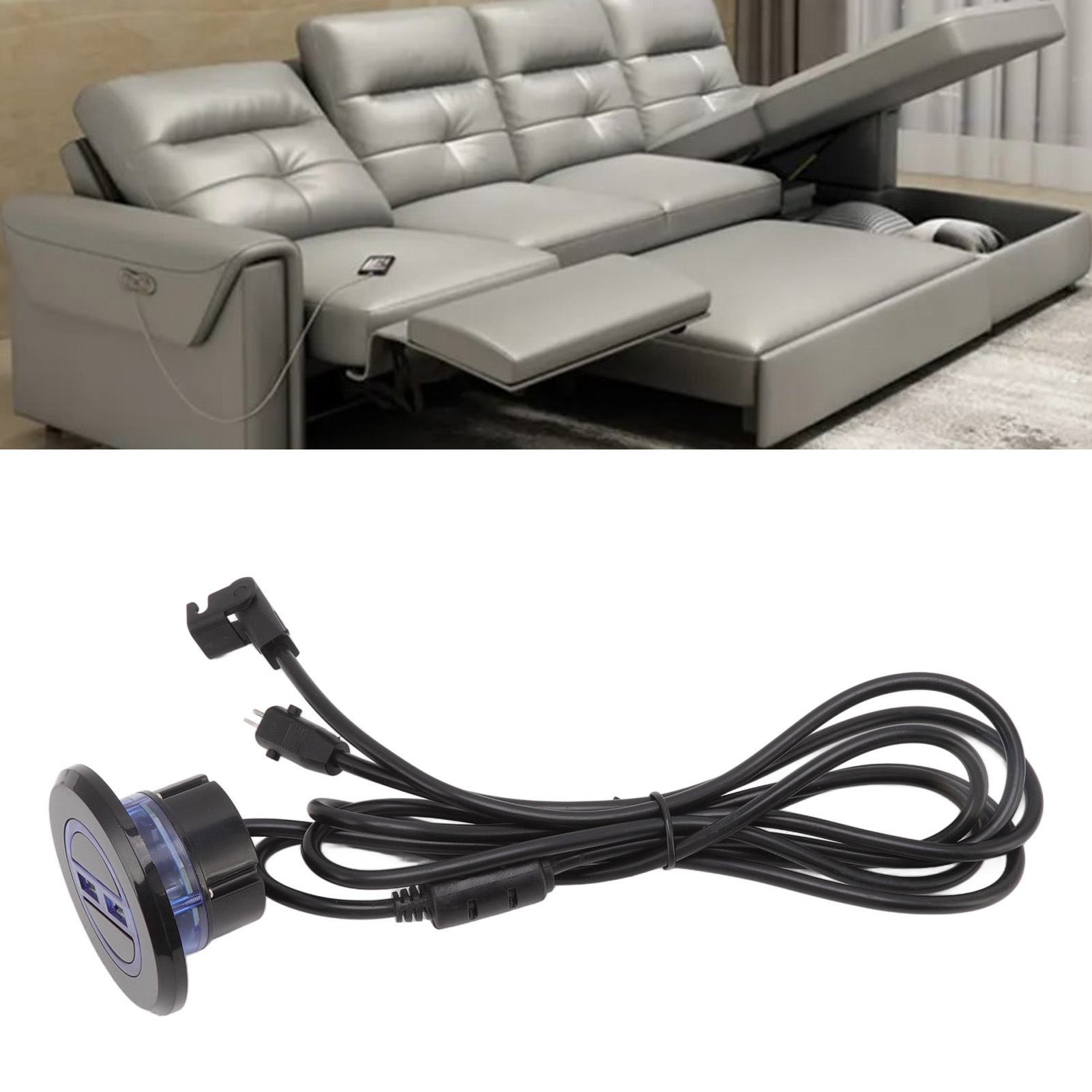 Manuelle Steuerung Für Elektrisches Sofa, Elektrische Schubstange Für Fußbadsofa, Kabelgebundene Fernbedienung, Kabelgebundene Motorsteuerung, Manueller Schalter, Zwei Usb-ladeanschlüsse.