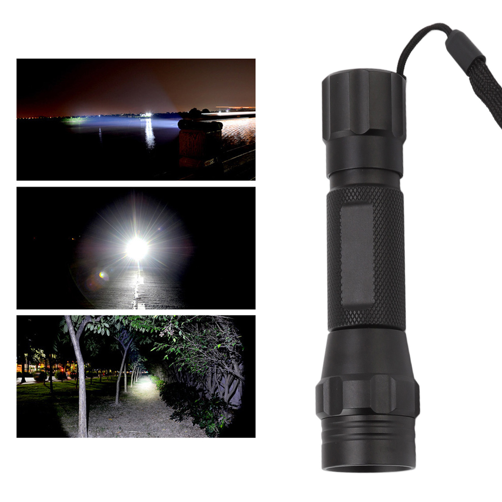 Led-taschenlampe, Weißes Licht, Tragbar, Ideal Für Camping, Jagen Und Angeln Im Freien.