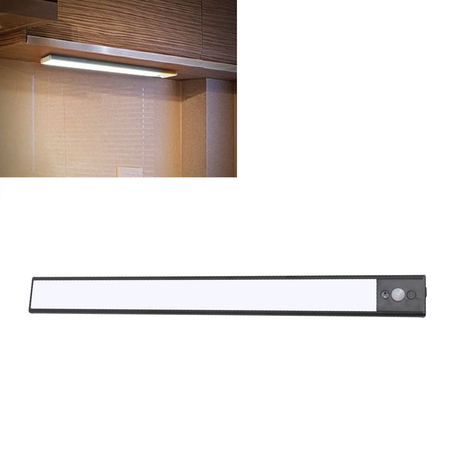 Wiederaufladbarer Led-lichtstreifen Für Möbel, Mit Intelligentem Präsenzsensor, Lichtleiste Für Küche, Kleiderschrank Oder Weinkeller, Einzigartiger Kabelloser Magnetischer Lichtstreifen, Schwarz.