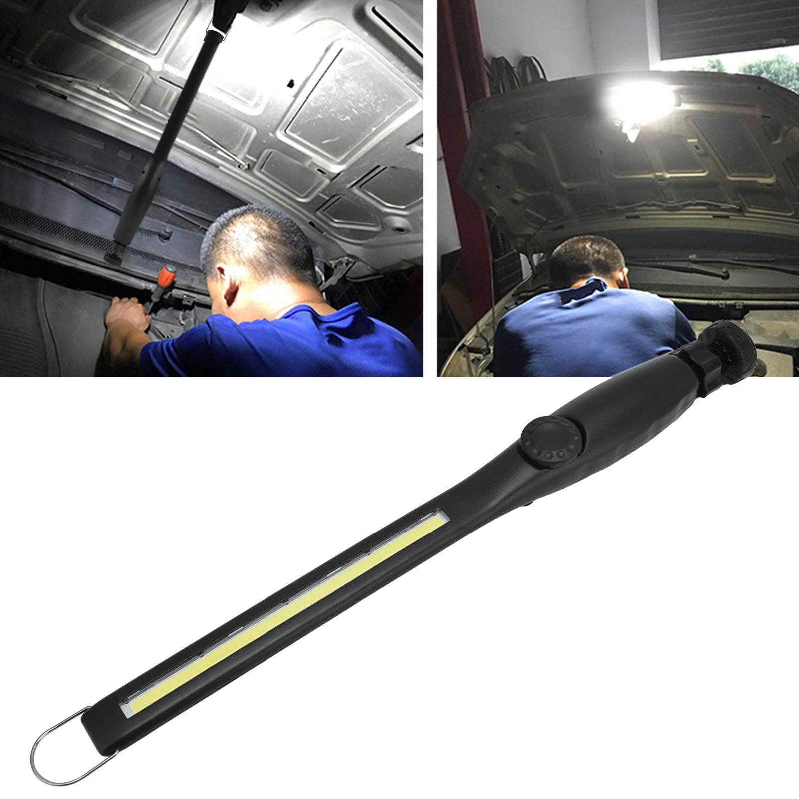 Stufenloses Dimmen, Haken- Und Magnetbefestigung, Wiederaufladbarer Cob-arbeitslichtstreifen, Tragbare Led-wartungsleuchte, Notbeleuchtungsleuchte Mit Leistungsanzeige.