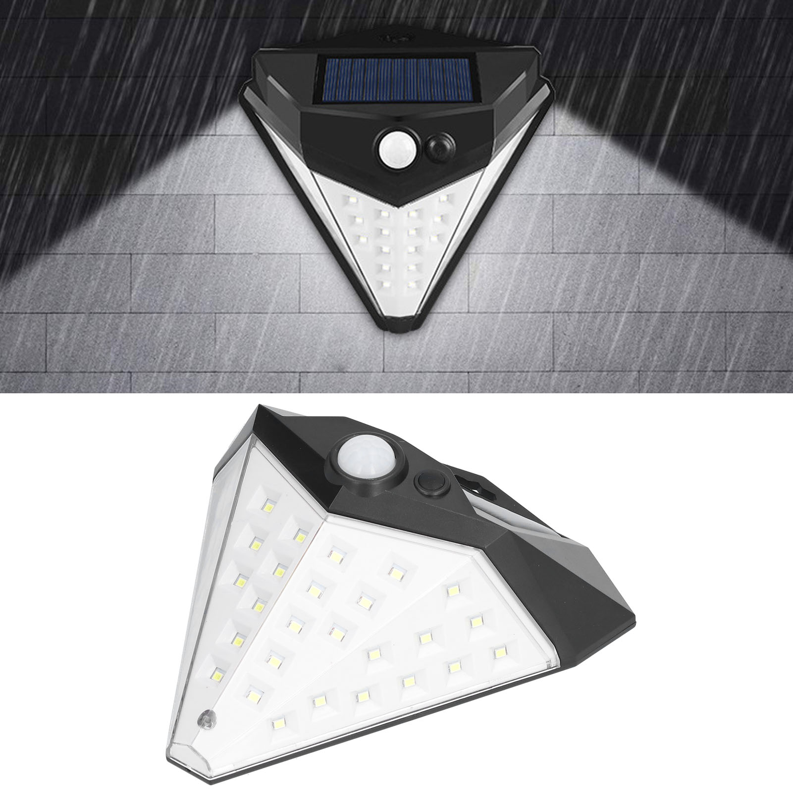 Solar-wandleuchte Mit 36 Leds Und Bewegungsmelder, Wiederaufladbare Lithium-wandlampe, Umgebungsbeleuchtung, Außenbeleuchtung Für Hof Oder Straße.