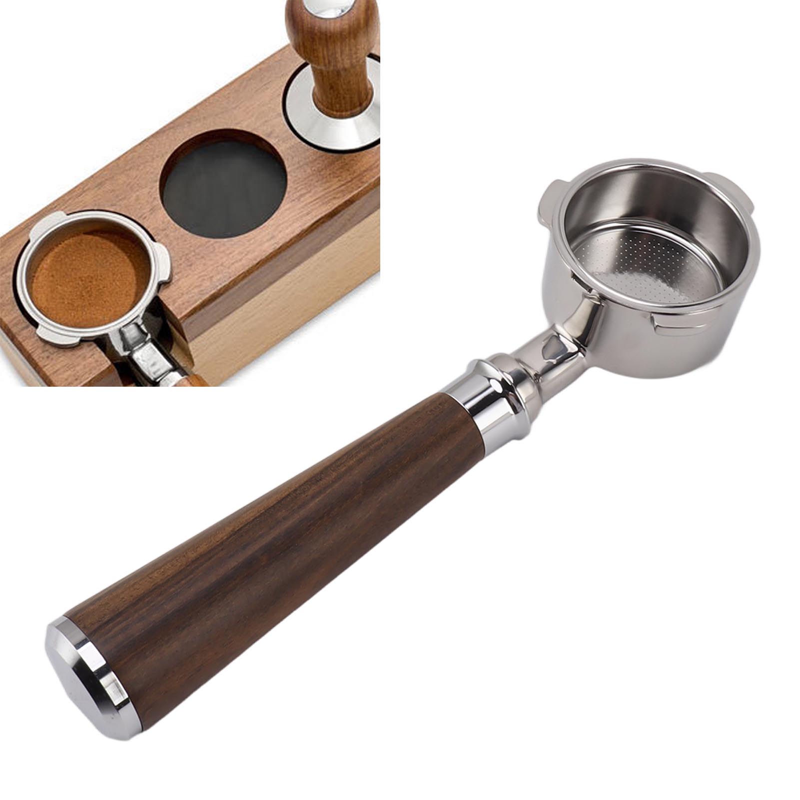 51 Mm Langer, Dreigriffiger Edelstahl-bodenlosgriff, Kompatibel Mit Donlim/petrus/little Bear/netease Yanxuan Kaffeemaschinen, Modell A, In Schwarzem Rosenholz.