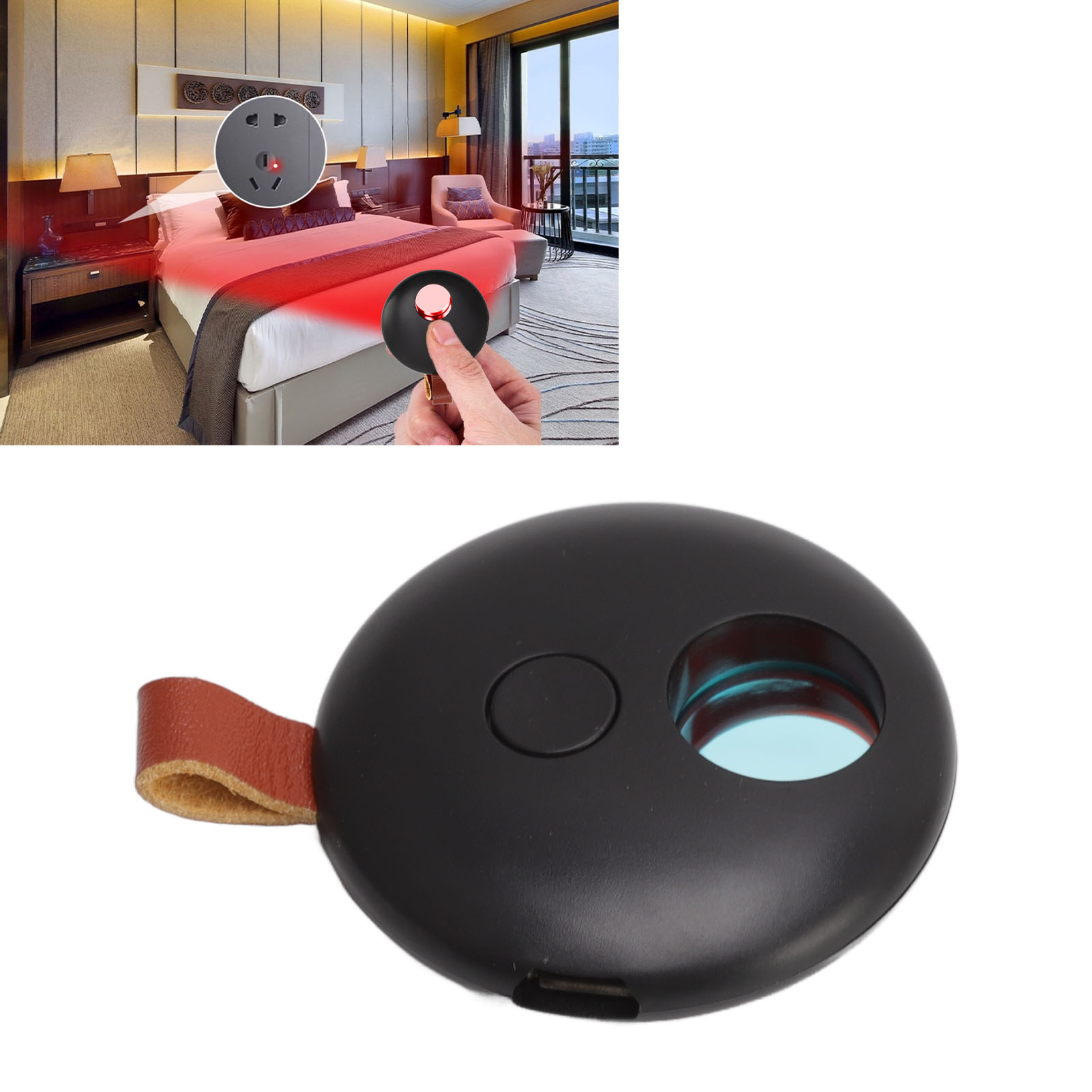 Q68 Multifunktionaler Infrarotdetektor, Anti-spyware, Anti-spionagekamera, Kameradetektor Für Hotels/mietzimmer (schwarz)