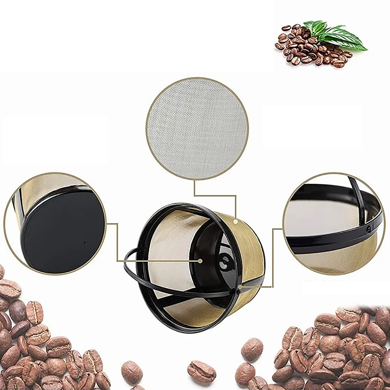 Edelstahlfilter Für Kaffeemaschinen, Filterkartuschen Für Kaffeemaschinen, Kaffeemaschinenzubehör, Filtergitter