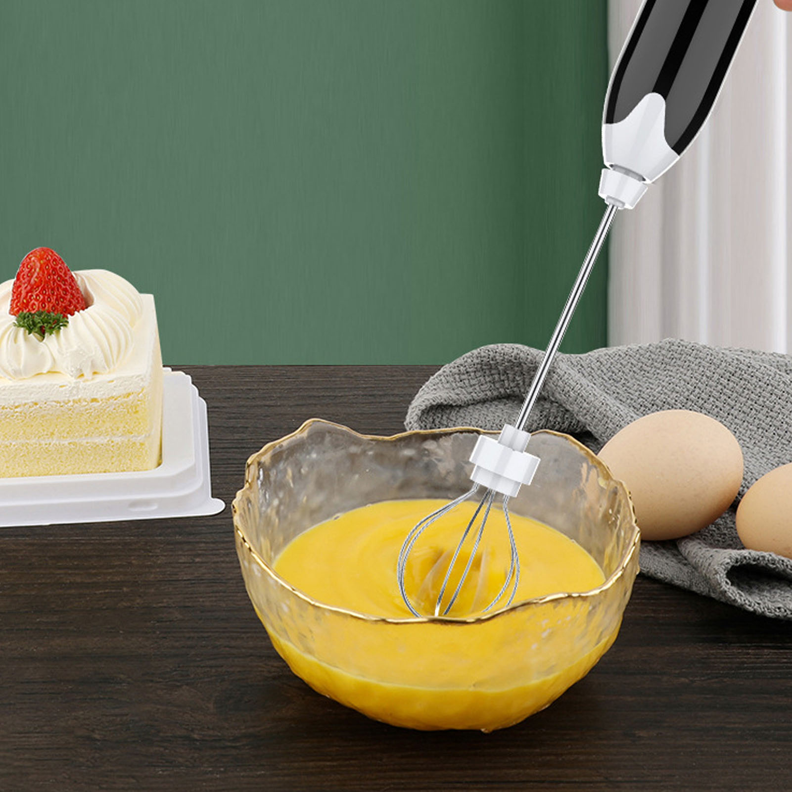 Eierquirl Für Küchen Und Restaurants, Milchaufschäumer, Tragbarer, Wiederaufladbarer Elektrischer Mixer Mit Mehreren Geschwindigkeitsstufen, Kaffeeweißer.