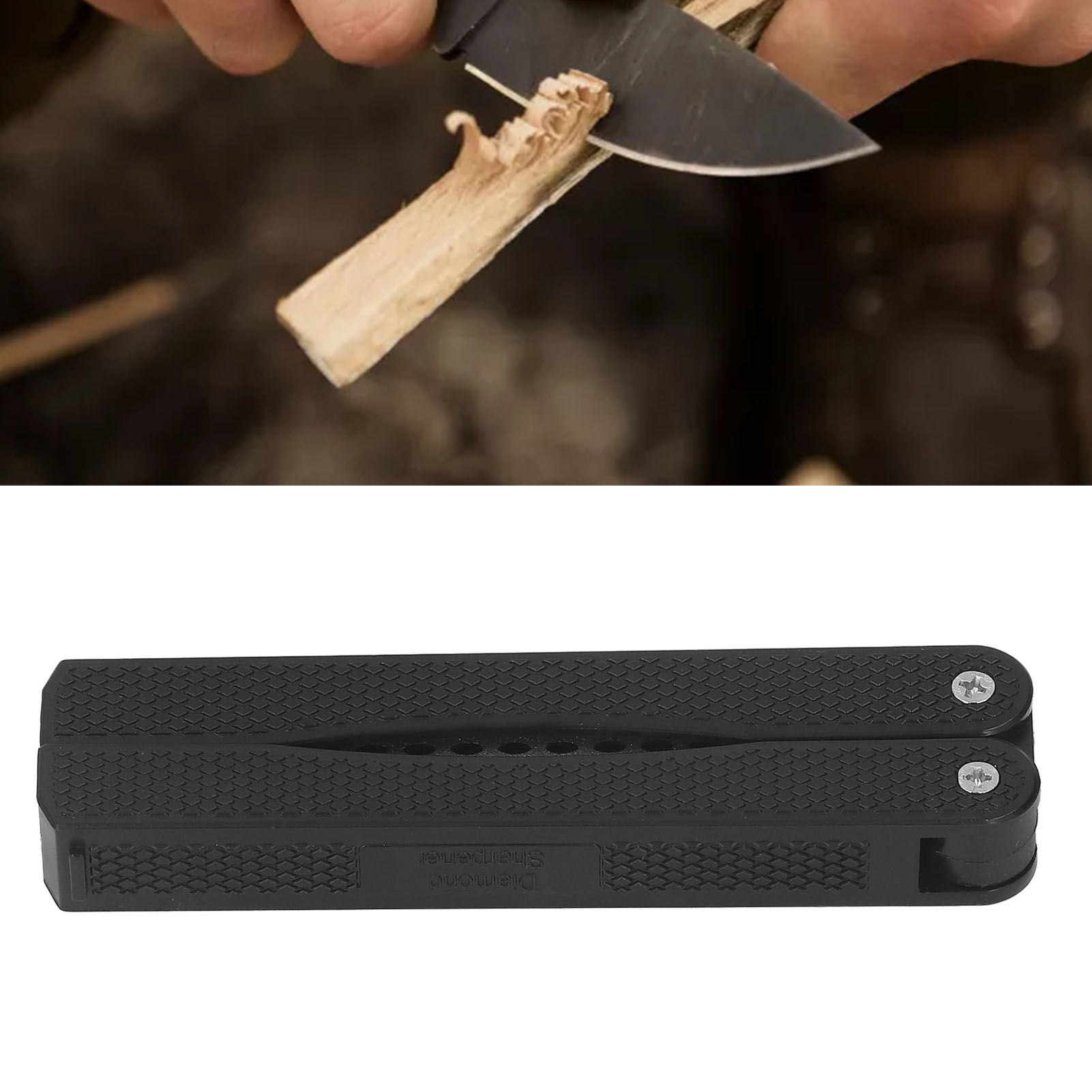 Tragbarer Schleifstein Für Outdoor-messer, Neuer Doppelseitiger Schwarzer Diamant-schleifstein In Fächerform.