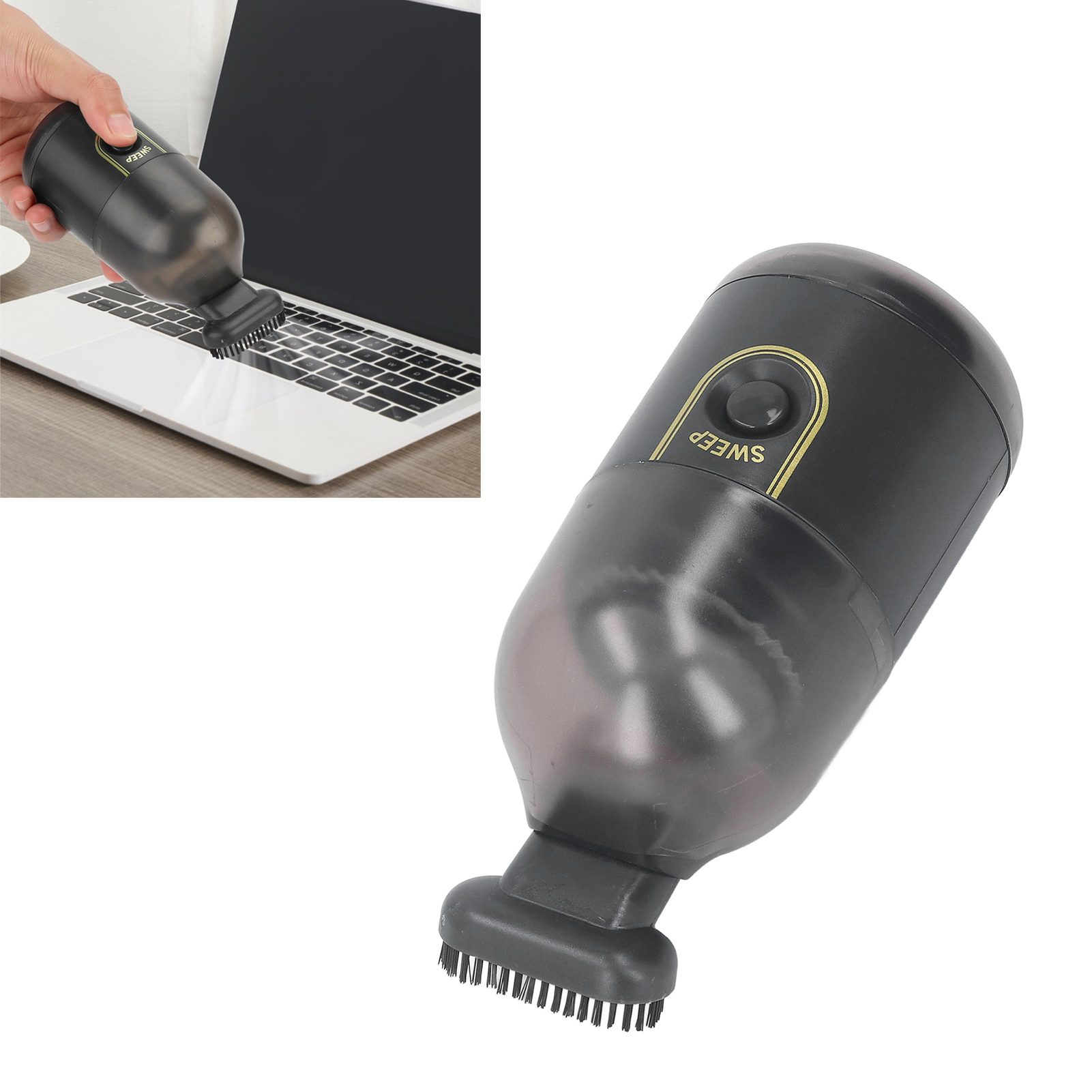 Tragbarer Staubsauger, Mini-tischstaubsauger, Schreibtischreiniger Für Studenten, Usb-aufladbar, Schwarz.