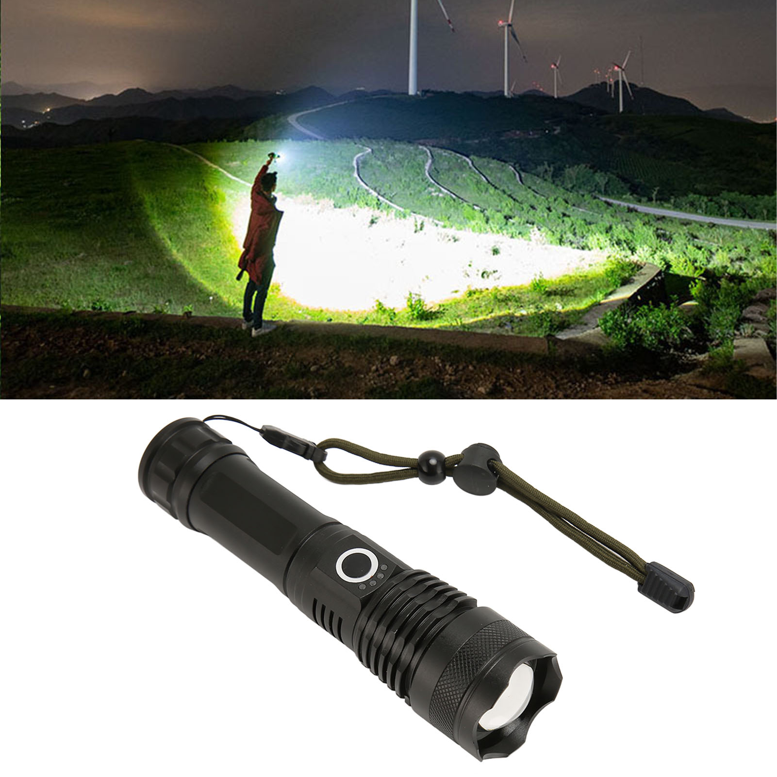 P50 Led-taschenlampe Mit Großer Reichweite, Hochintensiver Lichtstrahl, Usb-aufladbar, Tragbare Taschenlampe, Teleskop-taschenlampe Für Den Außenbereich