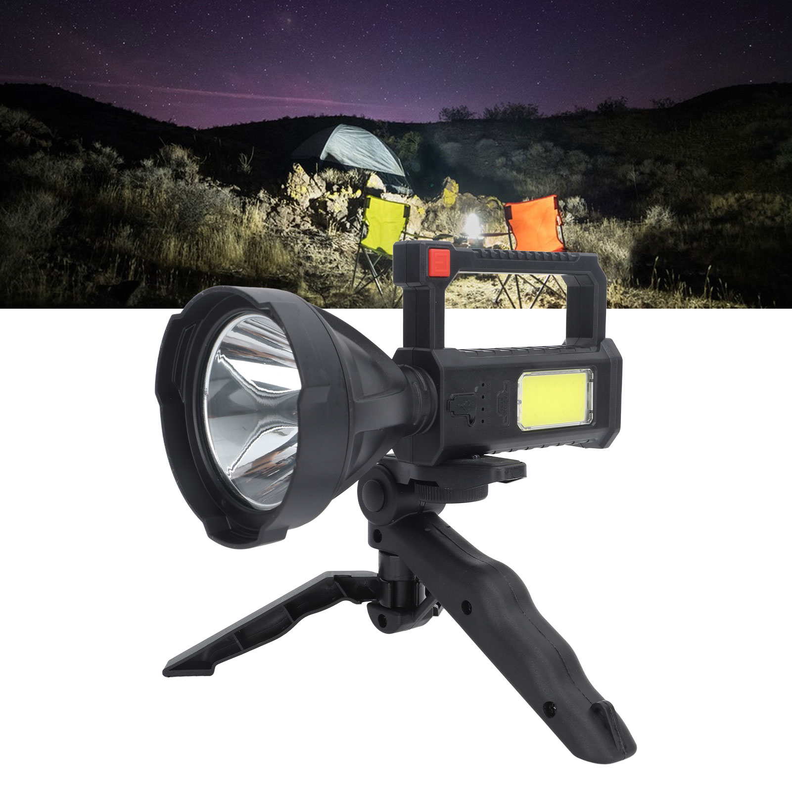 Tragbare Campinglampe Mit Starkem Fernlichtstrahl, Wasserdicht Und Wiederaufladbar, Fernstrahler