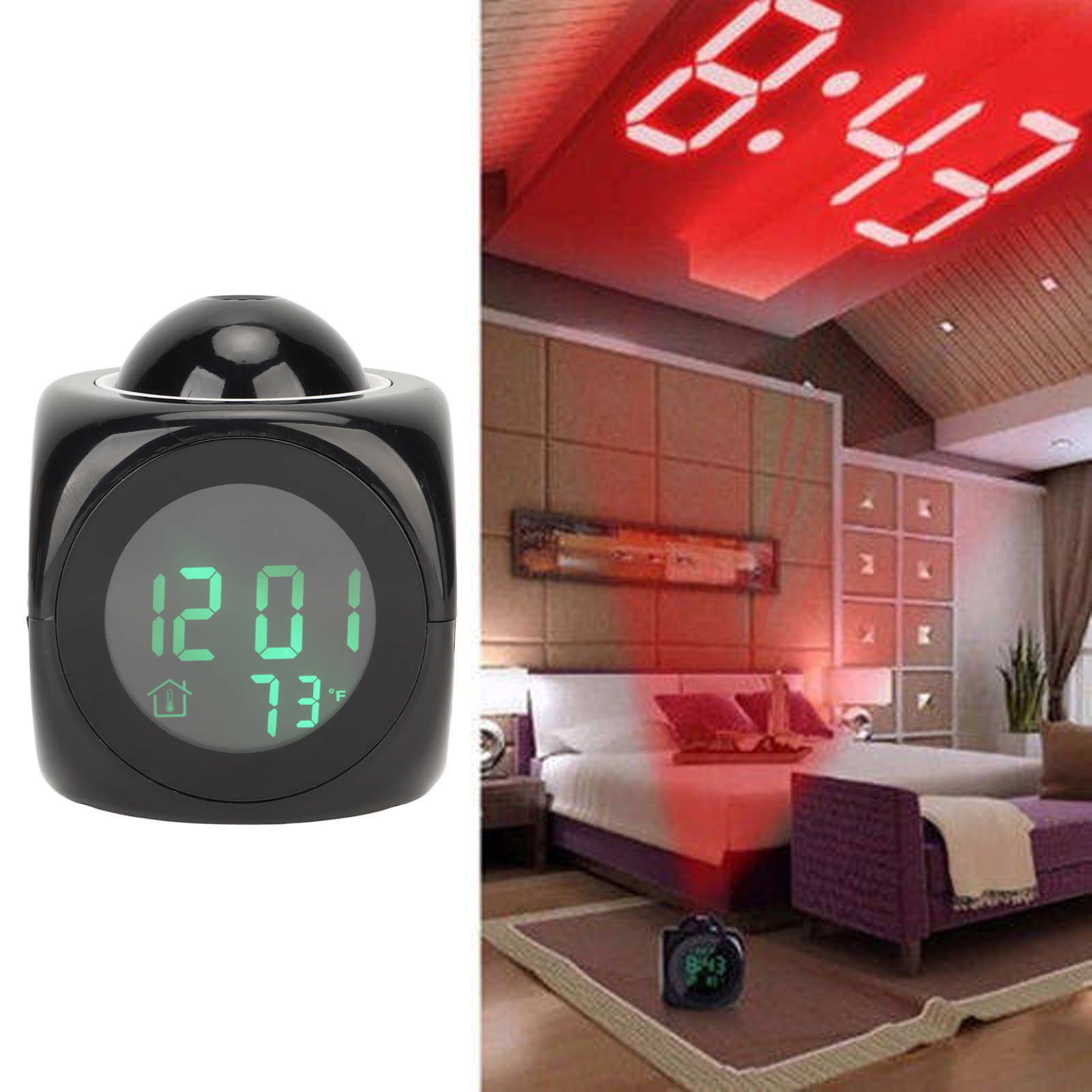 Led-projektionswecker Mit Sprachalarm, Tragbarer Mini-wecker Mit Rotlichtprojektion