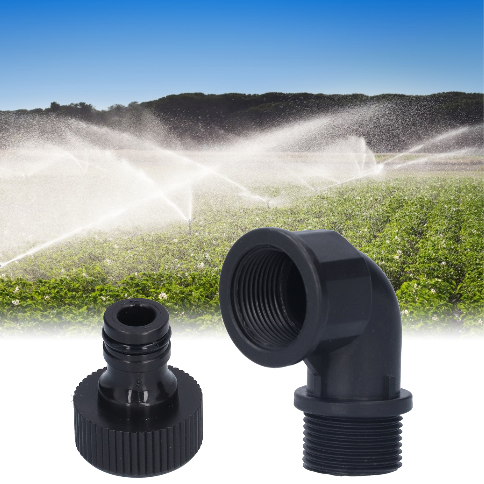 2 Sets/verkauf Von Kunststoffwinkeln Und -fittings, Zubehör Für Terrassenarmaturen, 6-punkt-richtungswinkel (innen- Und Außengewinde) + Fittings