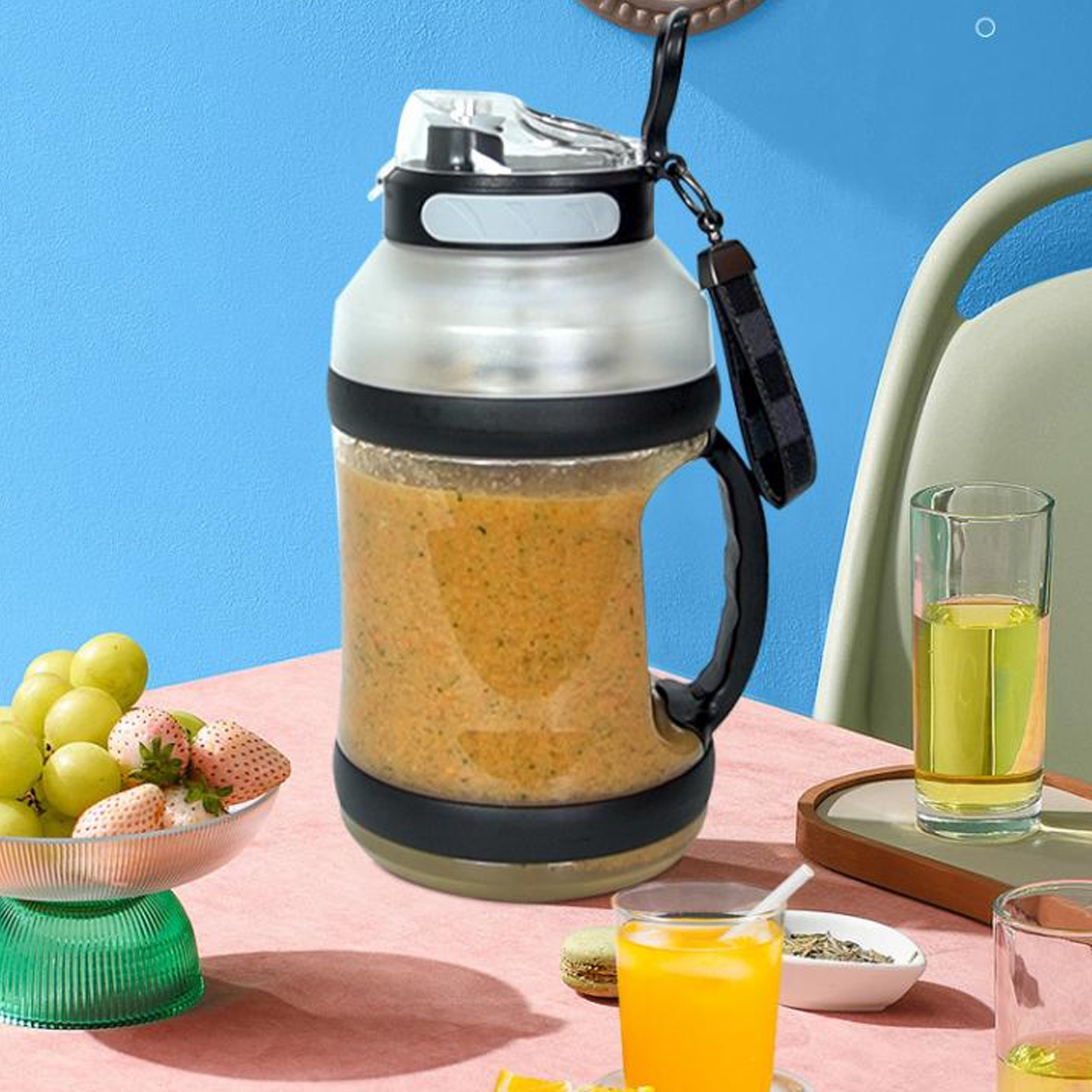 Tragbarer Elektrischer Usb-zitrusentsafter, 2 L, Ideal Zur Zubereitung Von Säften, Smoothies Und Milchshakes (schwarz).