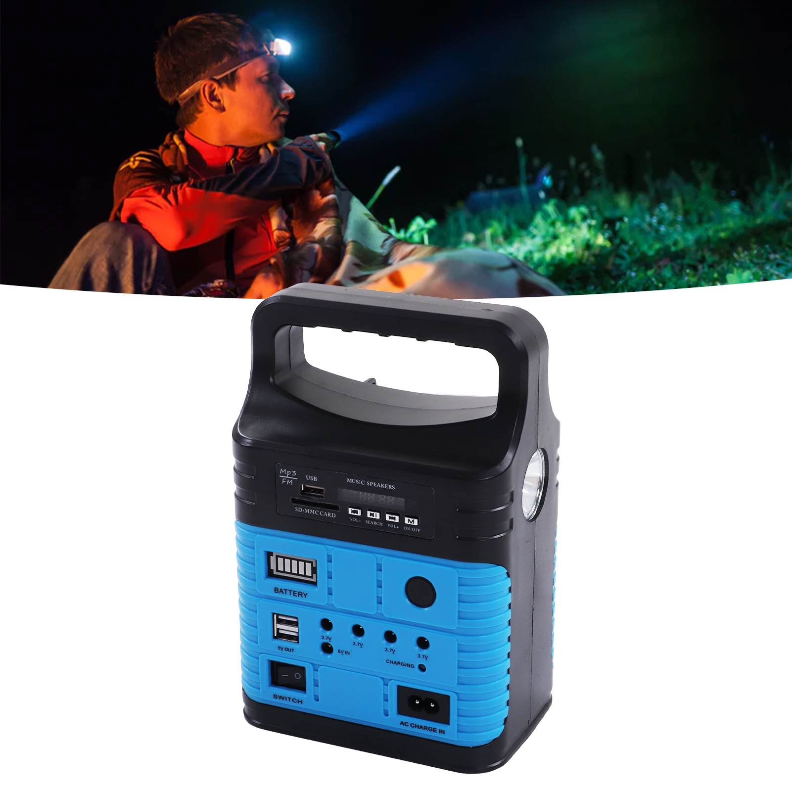 Sdm-3790 10w Tragbarer Solargenerator, Not-solarlampe, Solarsystem, Solar-bluetooth-mp3-player