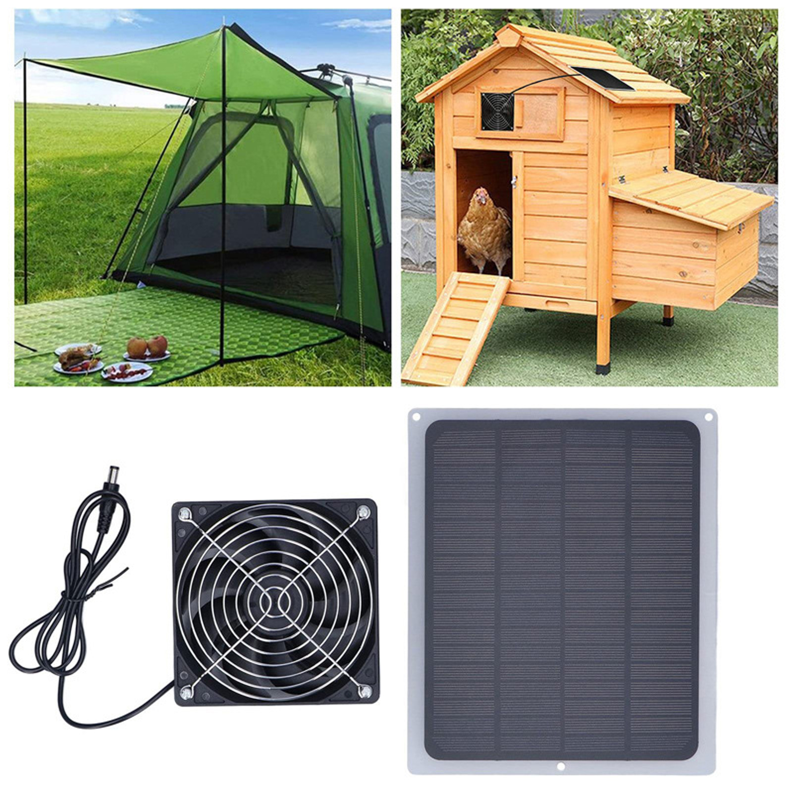 Solarventilator Für Gewächshäuser, 10-w-solarpanel Und Hochgeschwindigkeitsventilator-set Für Gewächshäuser, Hühnerställe, Hundezwinger, Wohnmobile Und Dächer.