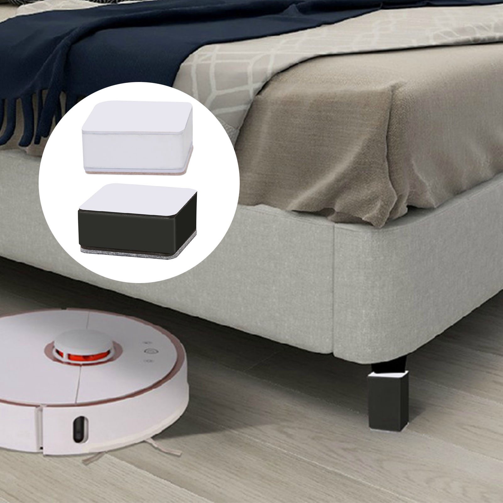 Dicke Erhöhungsgleiter Aus Kohlenstoffstahl Für Tischbeine, Erhöhungsgleiter Für Sofa- Und Tischbeine, Geräuscharme Und Verschleißfeste Bettbeingleiter, Speziell Für Möbel, Schwarz.