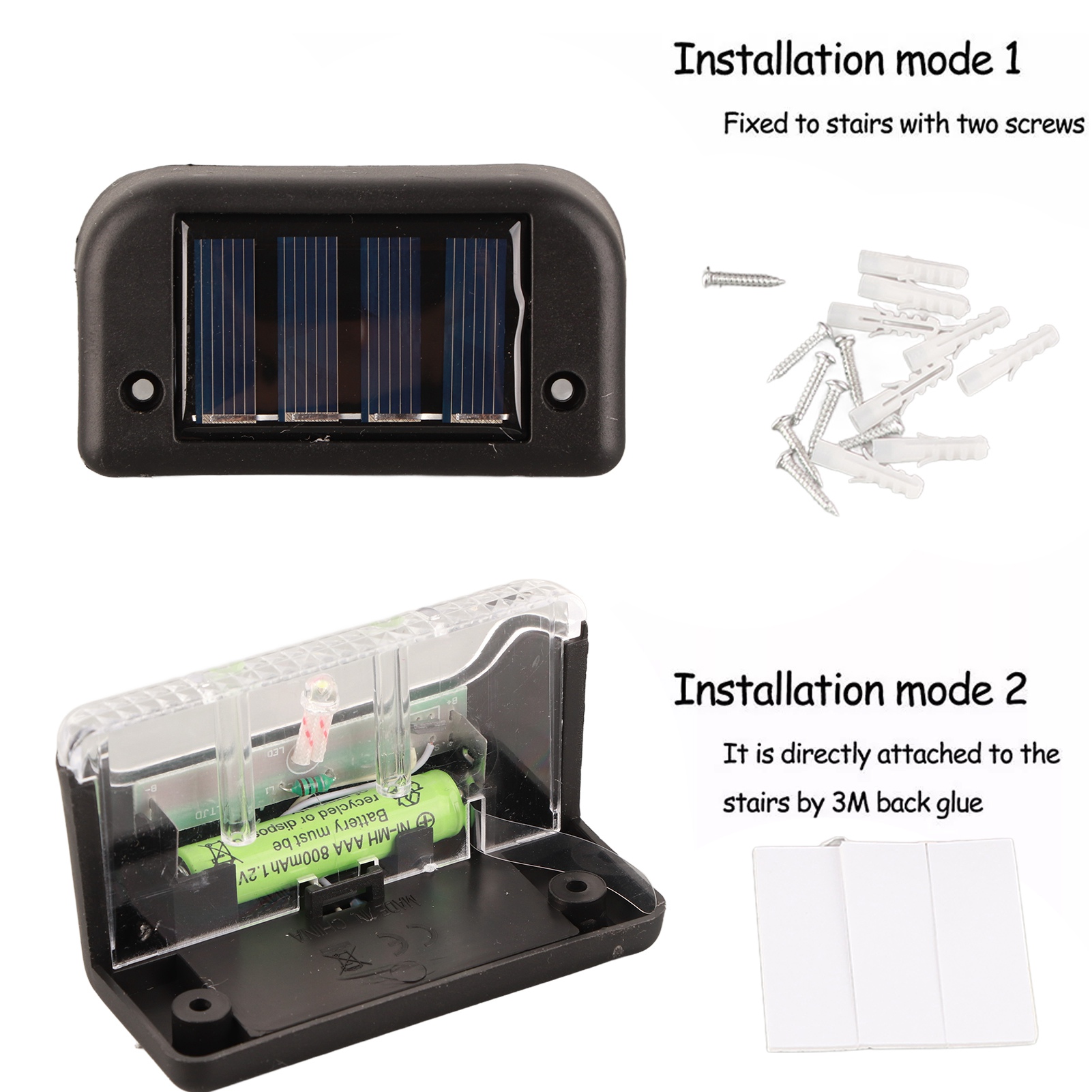 Set Mit 4 Solar-außenleuchten Für Treppen, Flur/zaun, Garten, Als Nachtlichter