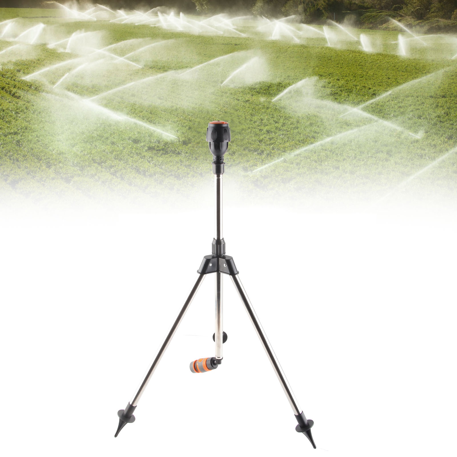 Automatischer, Rotierender Sprinklerkopf Für Die 360-grad-bewässerung In Der Landschaftsgestaltung Und Landwirtschaft, Der Die Bewässerung Von Gärten, Grünflächen Und Rasenflächen Gewährleistet.