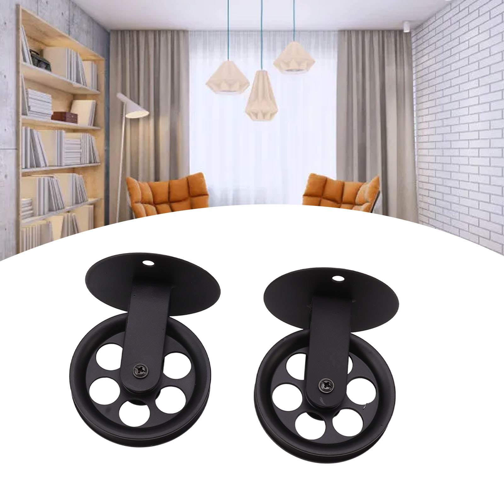 Schwarzes Pendelleuchten-rollenset, Diy-pendelleuchte, Schwarze Pendelleuchten-rolle Im Industriestil, Wandrolle.