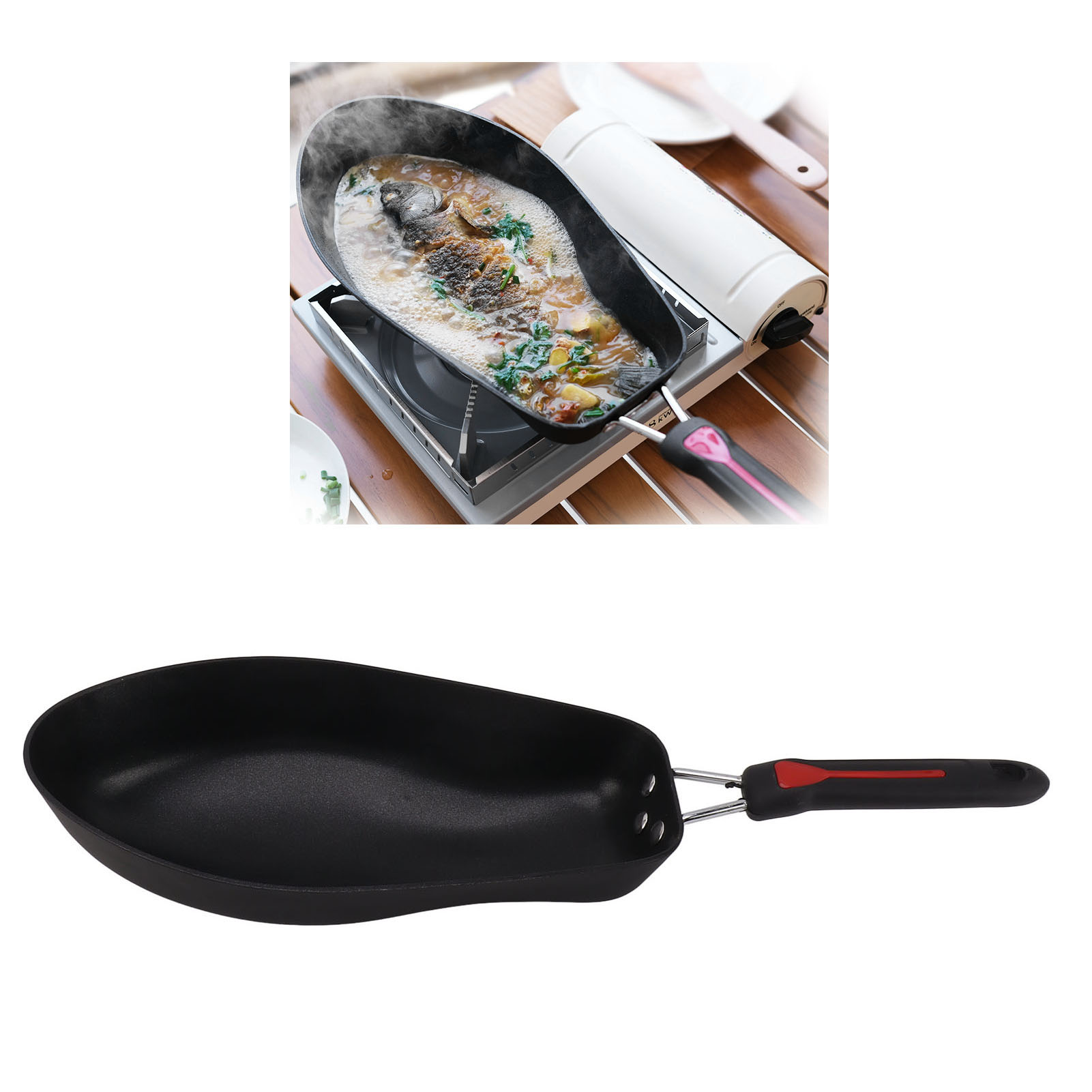 3d-antihaft-pfanne In Fischform Für Geschmorten Karpfen, Gegrillten Fisch Und Gebratenen Fisch – Spart Öl Und Verhindert Das Aufplatzen Der Haut.