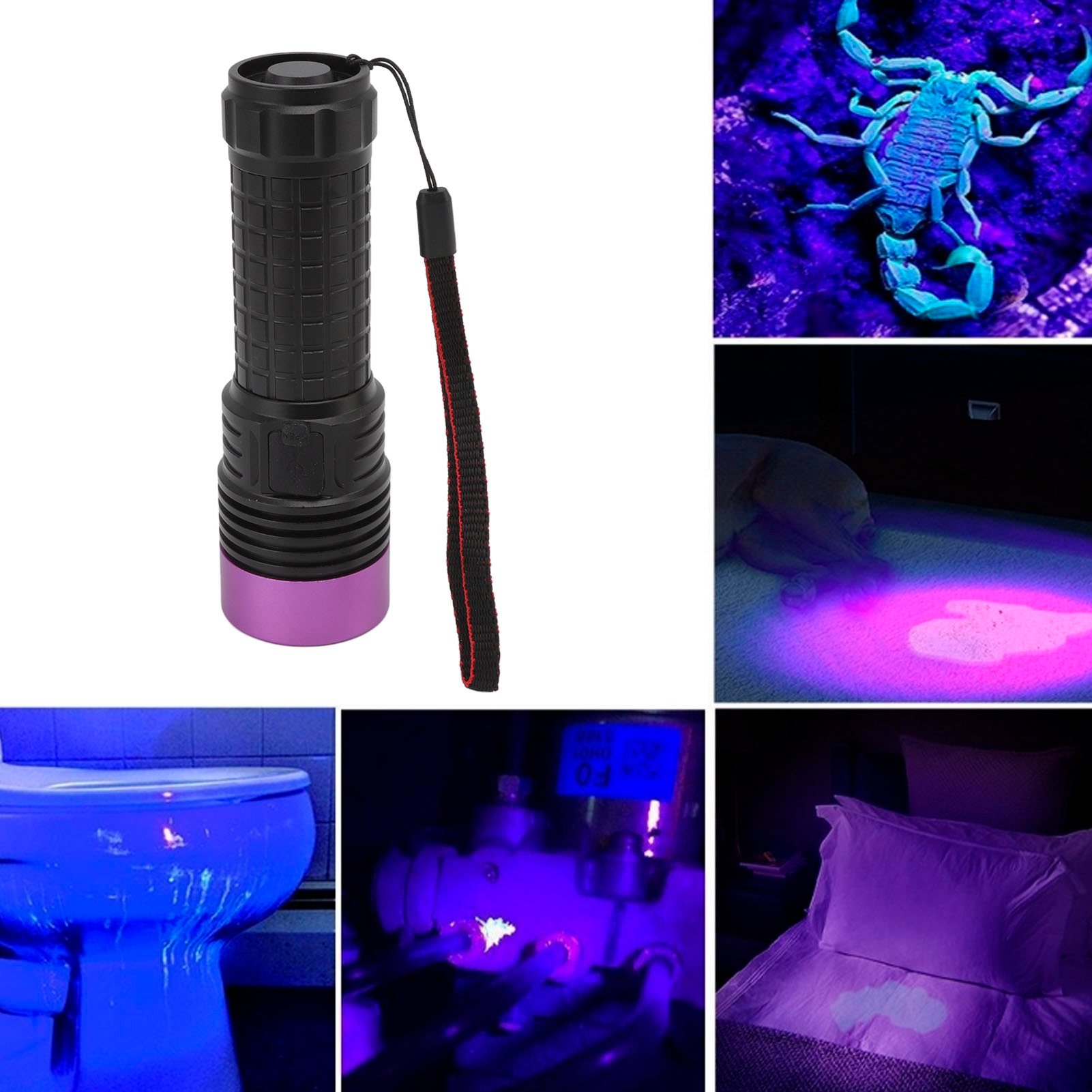 Hochleistungs-uv-taschenlampe, Uv-schwarzlichtspiegel, Ultraviolettlampe Für Schmuck, Fluoreszenz, Fälschungsschutz, Ölfleckenerkennung, 365-nm-uv-taschenlampe