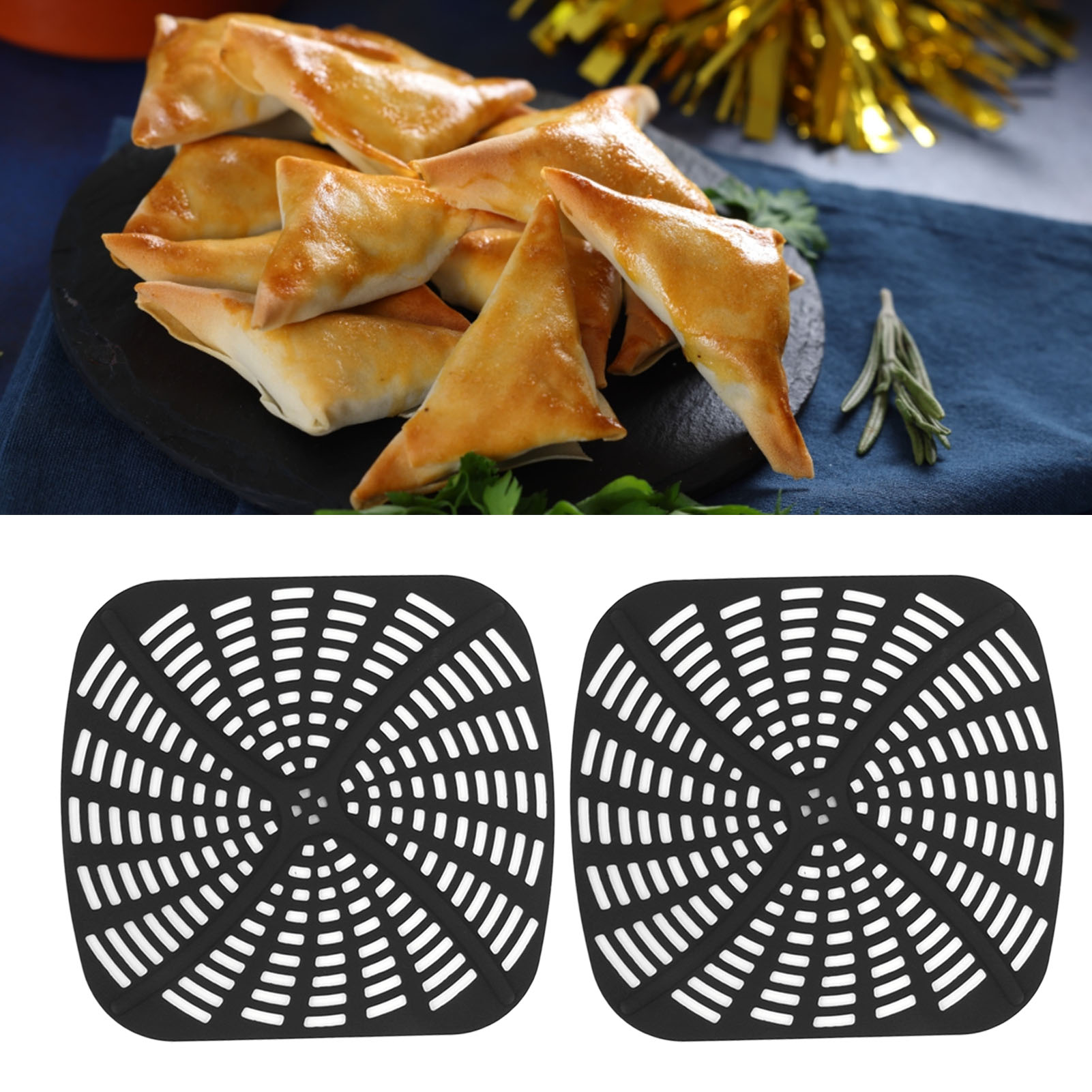 Wiederverwendbare Und Kratzfeste Silikonmatte Für Die Ninja Foodi Ag301 Heißluftfritteuse (schwarz)