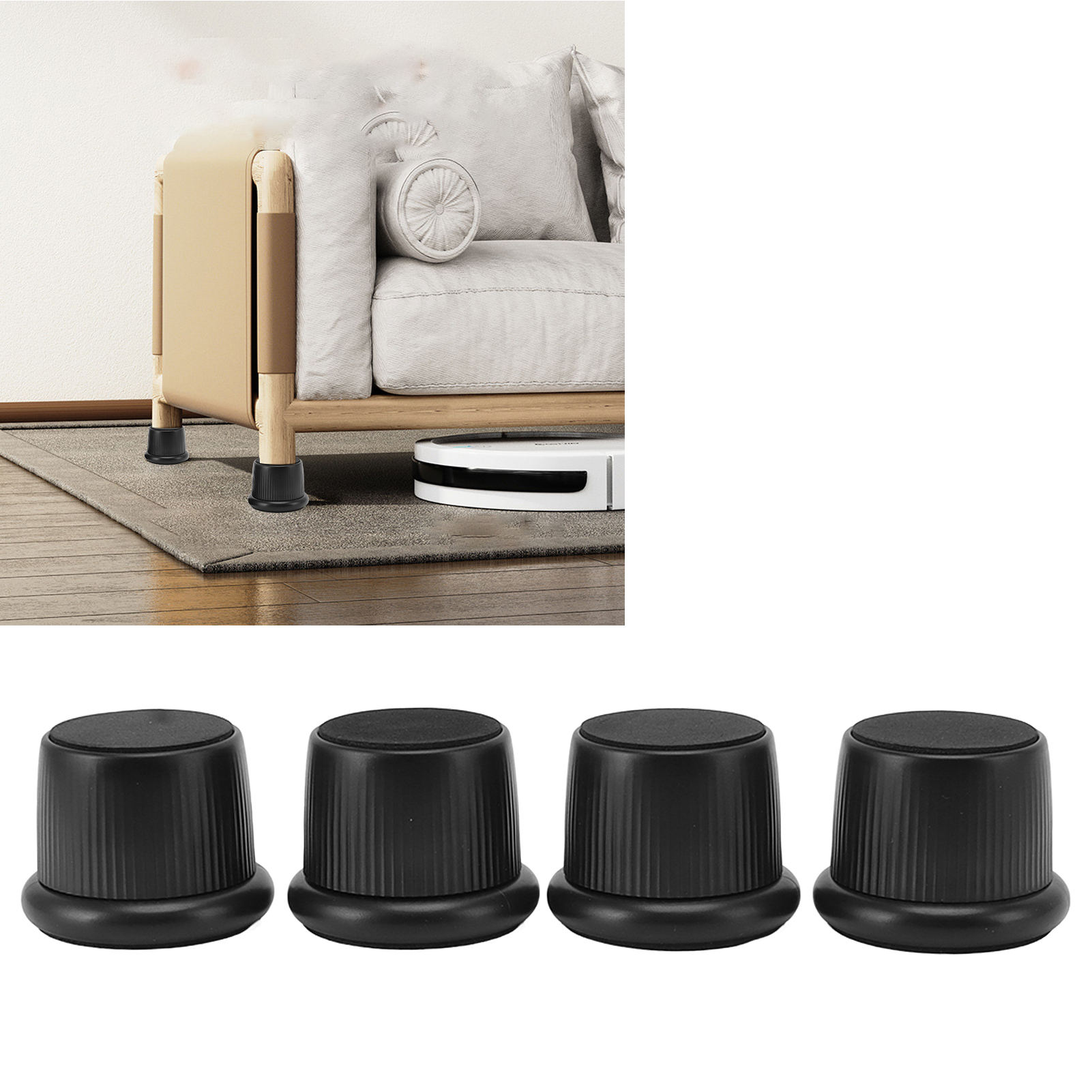 Verstellbare Mini-schutzmatten Für Kaffeemaschinen, Verschleißfest Und Rutschfest, Geeignet Für Sofas, Möbel Und Fußböden. (schwarz)