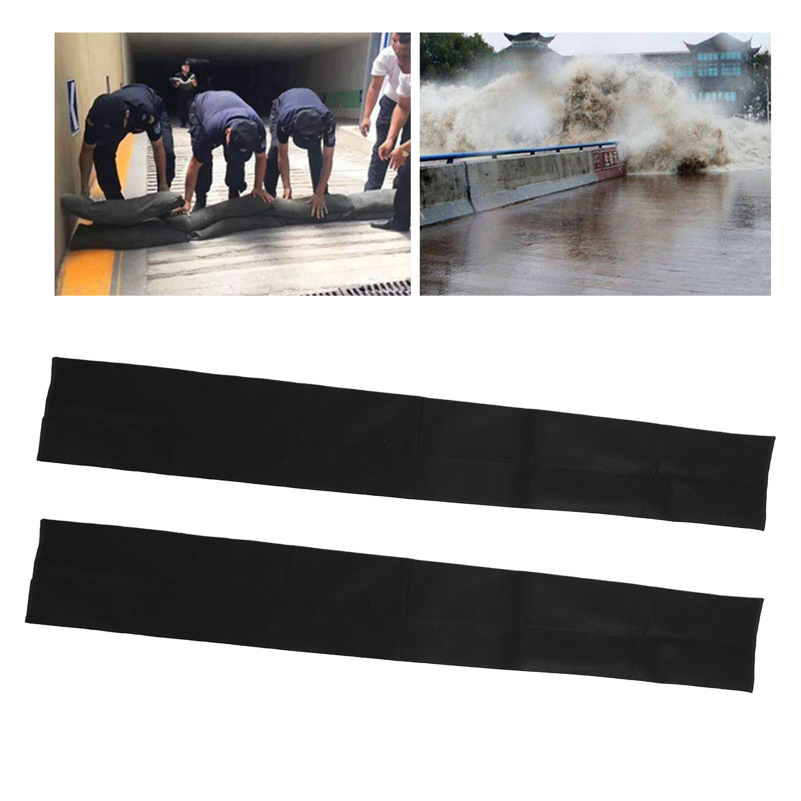 Packung Mit 2 Doppellagigen, Saugfähigen Vliessäcken Aus Harz Zum Hochwasserschutz, Vorgesehen Für Den Einsatz In Häusern, Türen, Garagen, Kellern Und Hochwasserschutzbarrieren.