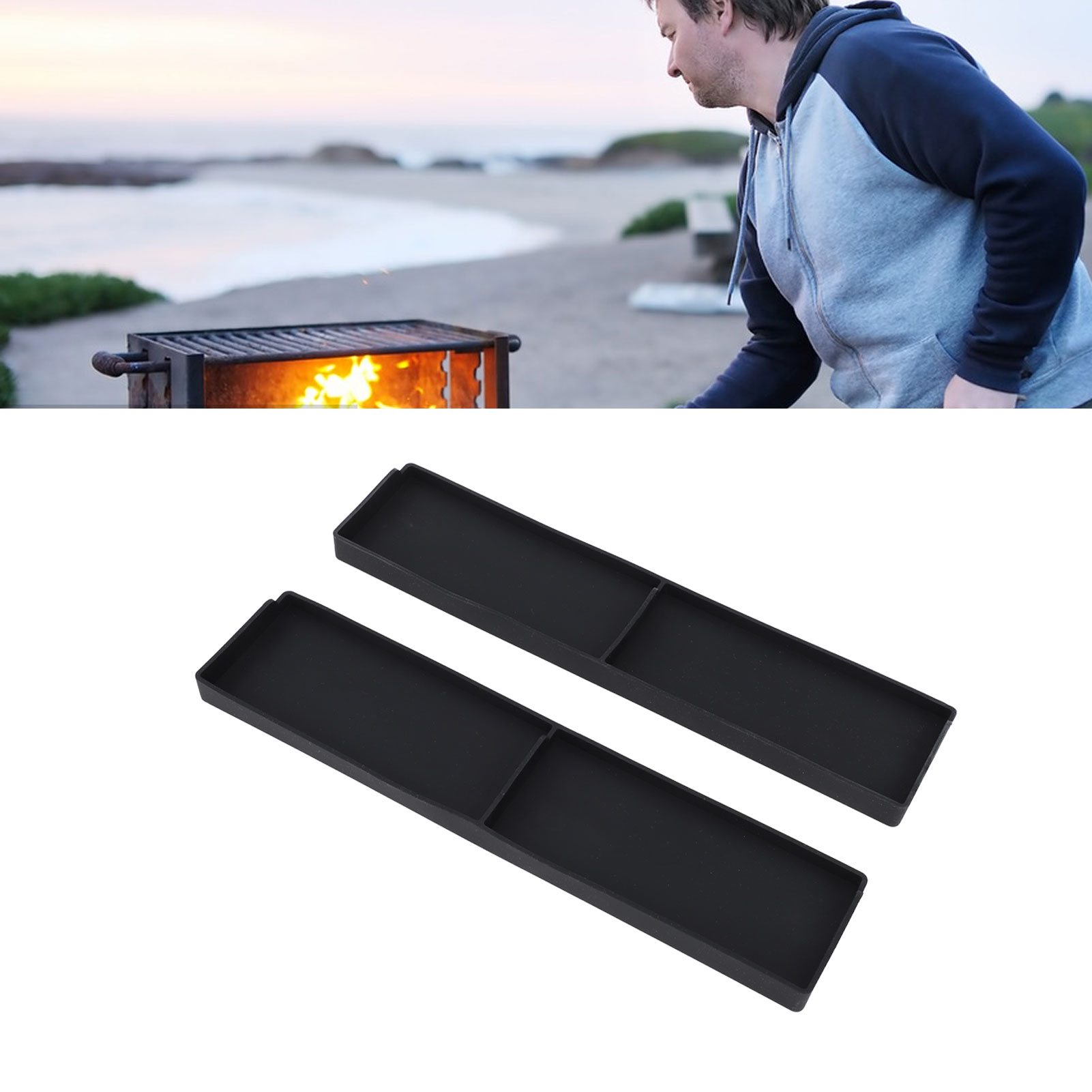Silikon-ofenrost, Gewürzregal Für Backofen/herd, Segmentierter Magnetischer Grillrost Für Grill, Schwarz