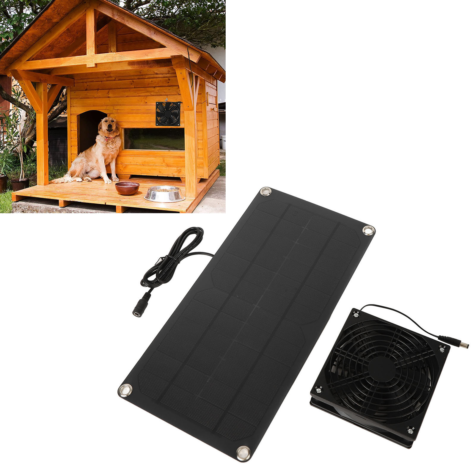 Mini-ventilator Mit 3 W Leistung, Angetrieben Von Einem 20-w-solarpanel, Ideal Für Gewächshäuser, Haustiere, Zuhause Und Unterwegs.
