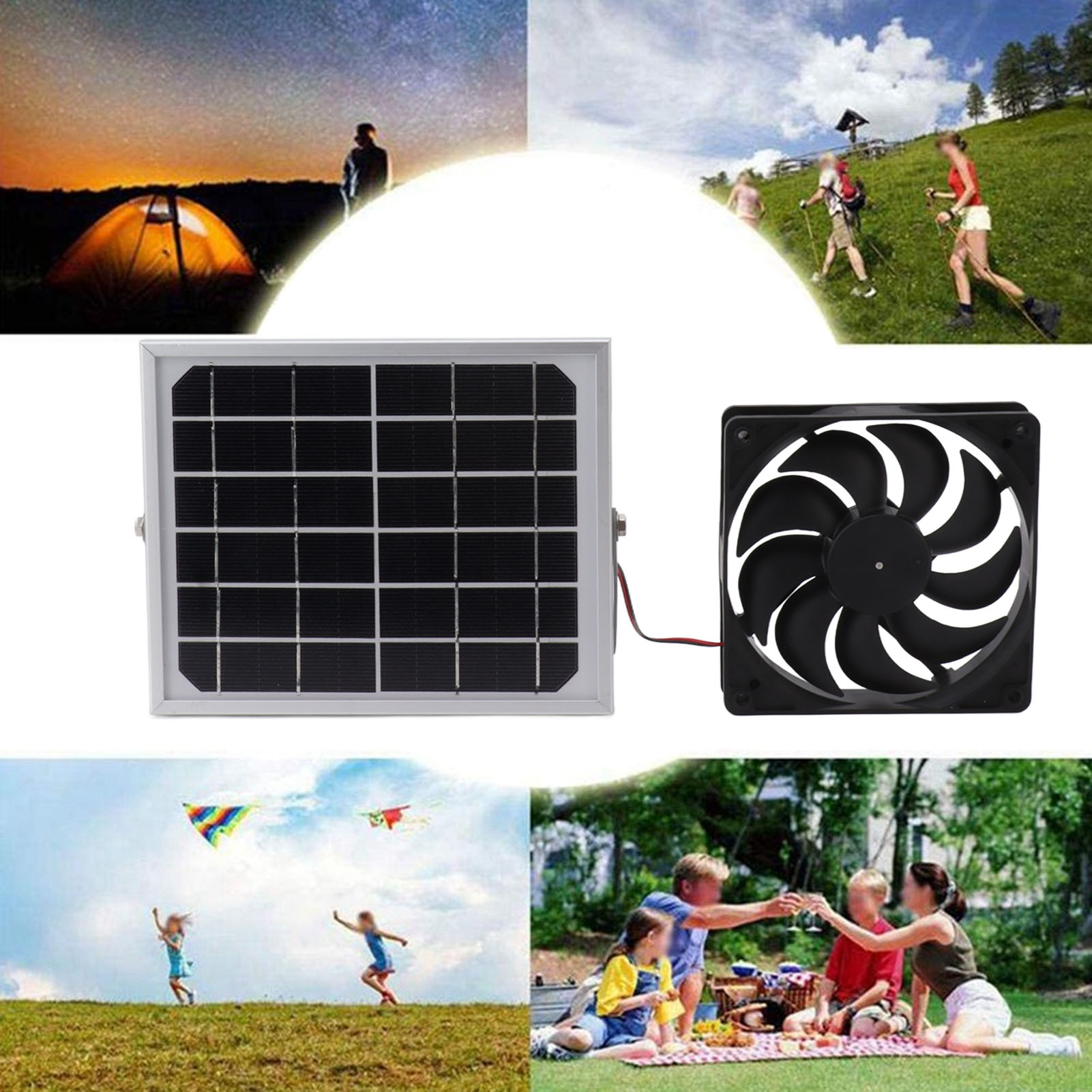 10w 12v Stützlüfter, Monokristallines Solarpanel Und Gehäuselüfter Für Hühnerstall, Autobelüftung