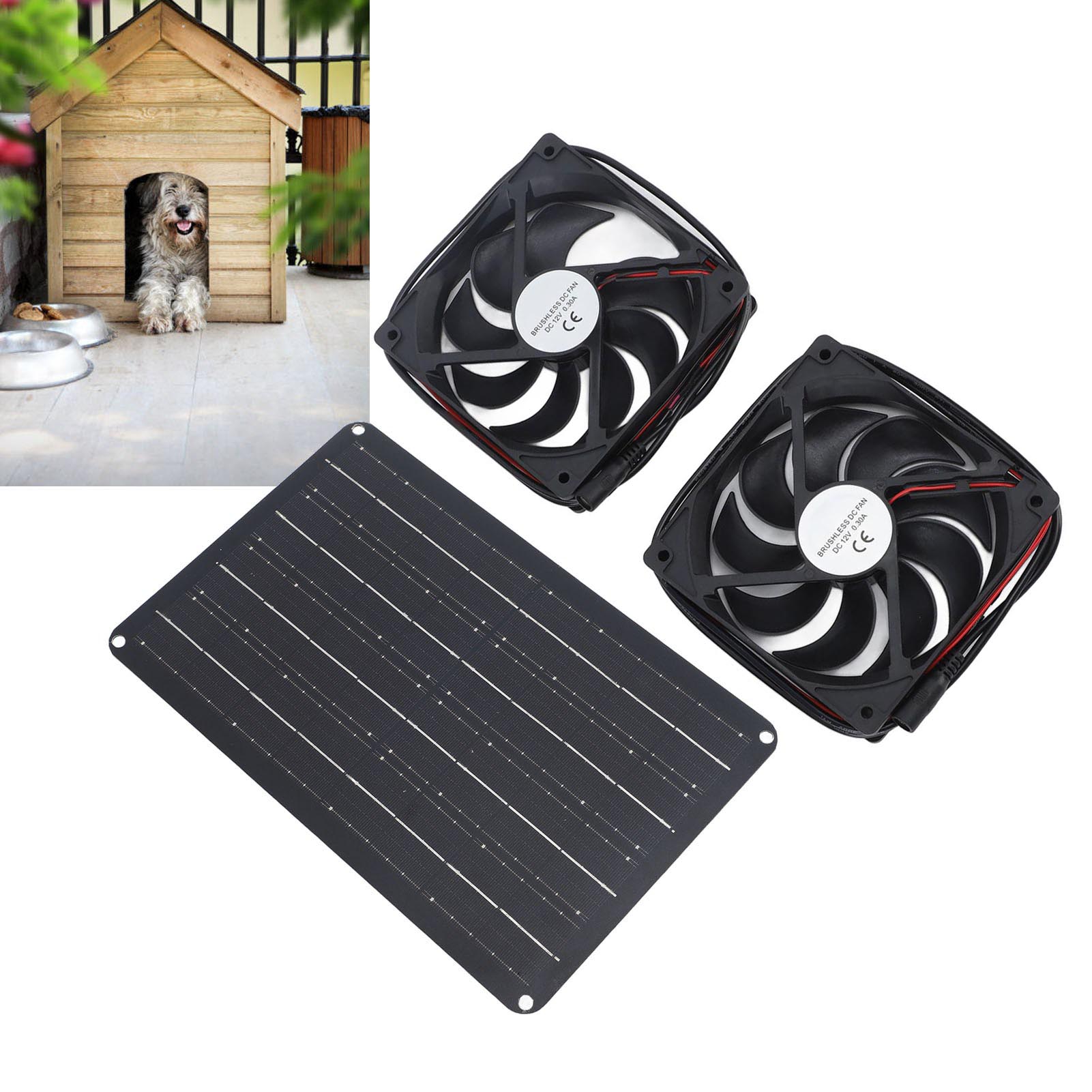 12v 15w Solar-abluftventilator Für Zuhause, Wohnmobil, Kleine Gewächshäuser, Hühnerställe Solar-ventilator-set Mit Solarpanel Und Zwei Ventilatoren