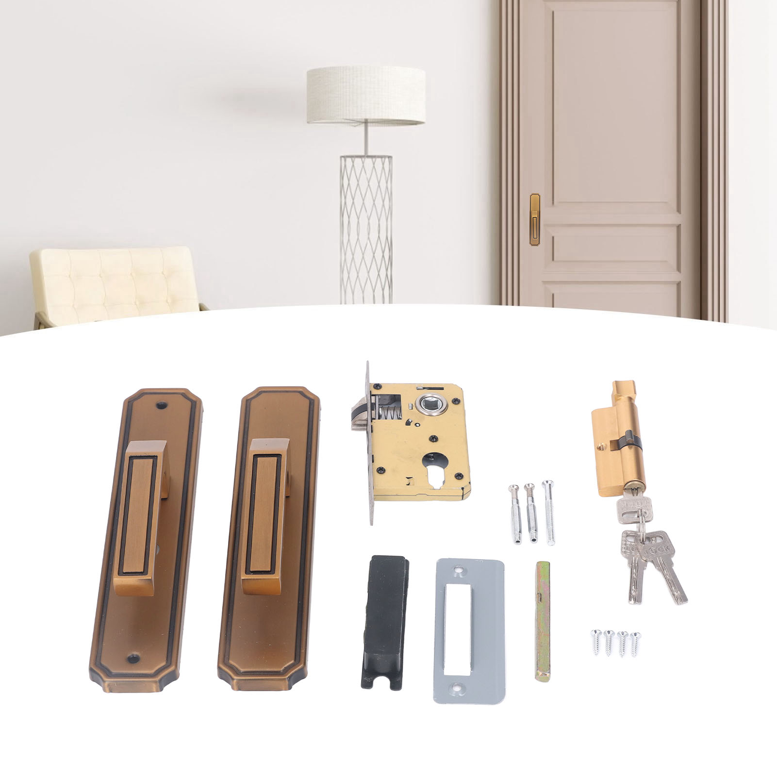 Türgriffe Aus Massivem, Schwarzem Holz Im Amerikanischen Stil Für Schlafzimmer- Und Badezimmertüren Geräuschlose Türschlösser Für Den Hausgebrauch.