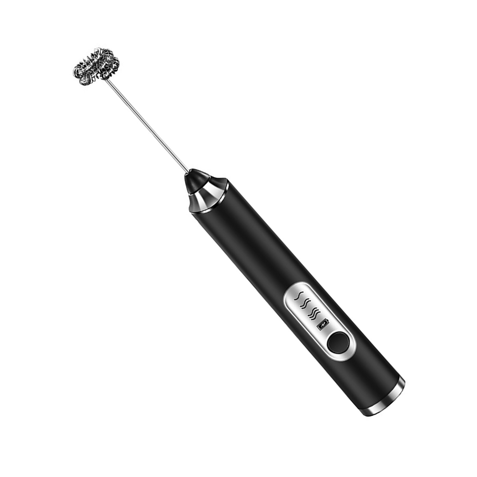 Tragbarer Elektrischer Milchaufschäumer Für Den Hausgebrauch, Zum Schlagen Von Sahne Und Eiweiß, Teigrührer, Schwarz.