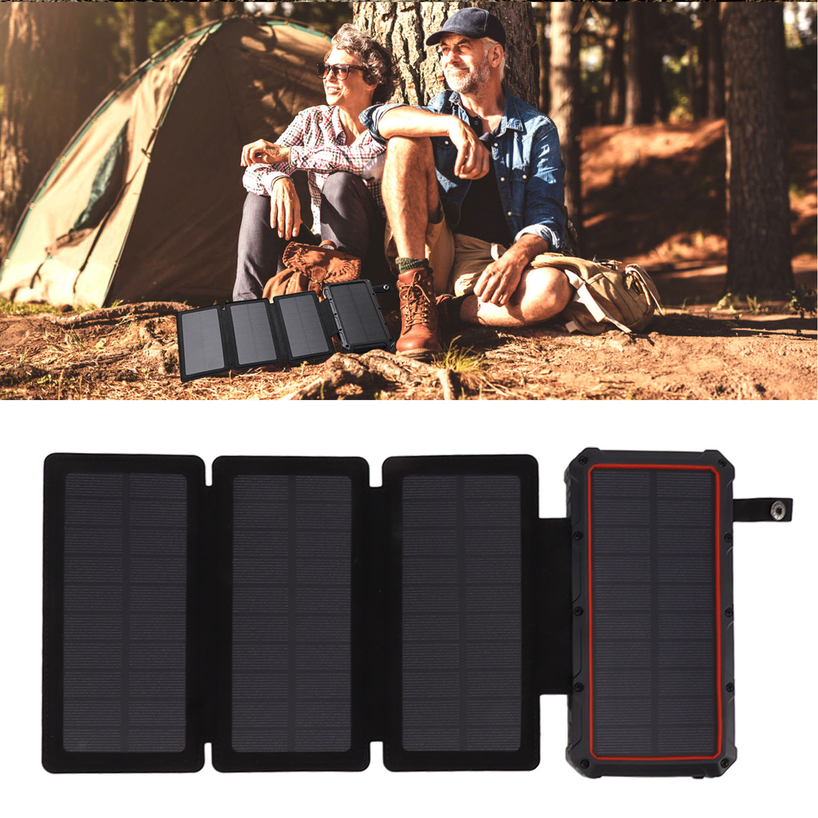 20.000 Mah Solar-powerbank, Tragbare Usb-c-powerbank Mit 4 Solarzellen, 3a Schnellladefunktion, Kompatibel Mit Smartphones, Tablets Usw.